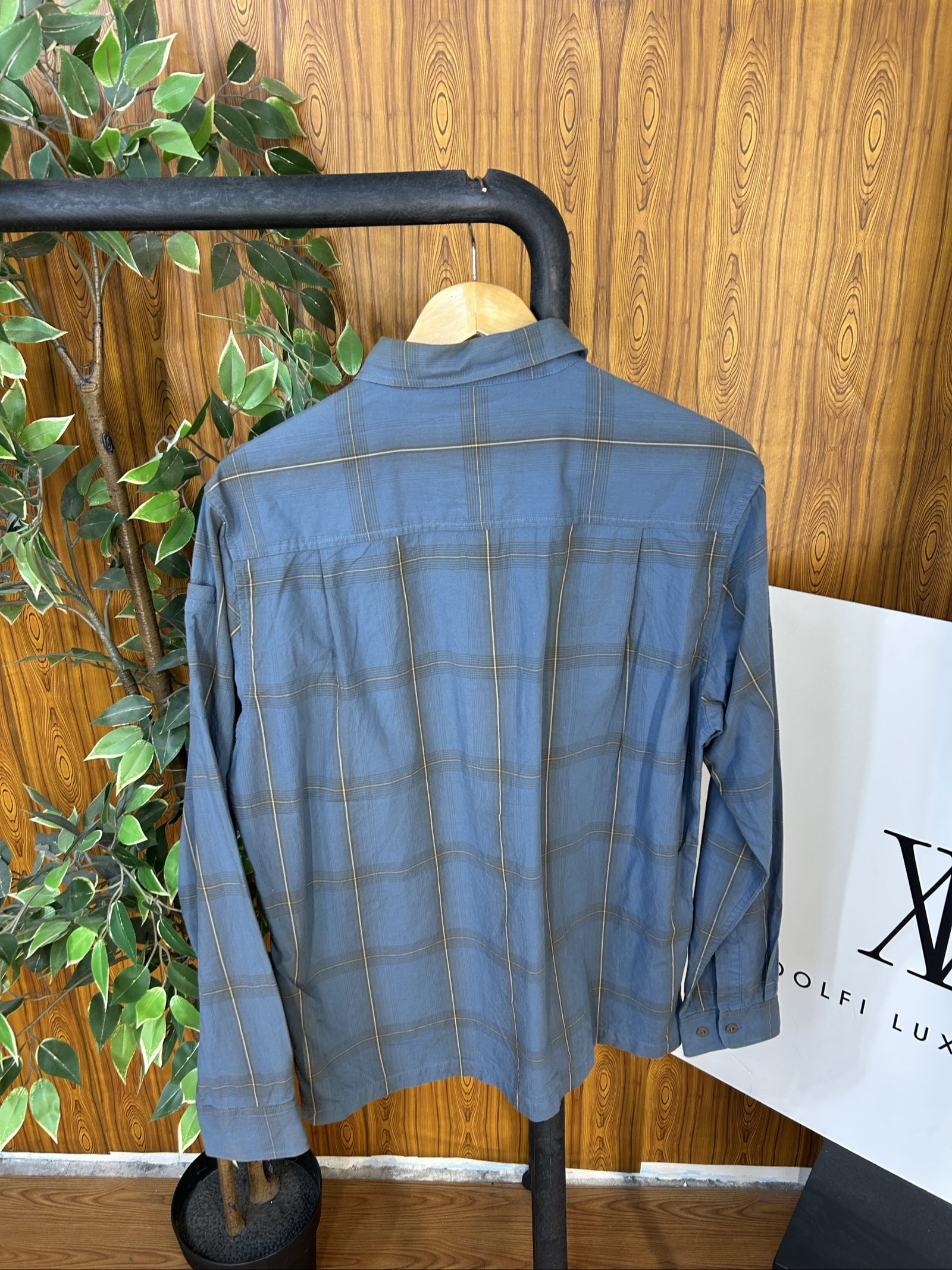 Wrangler Uomo Camicia Azzurra a Quadri Taglia L Cotone image 6