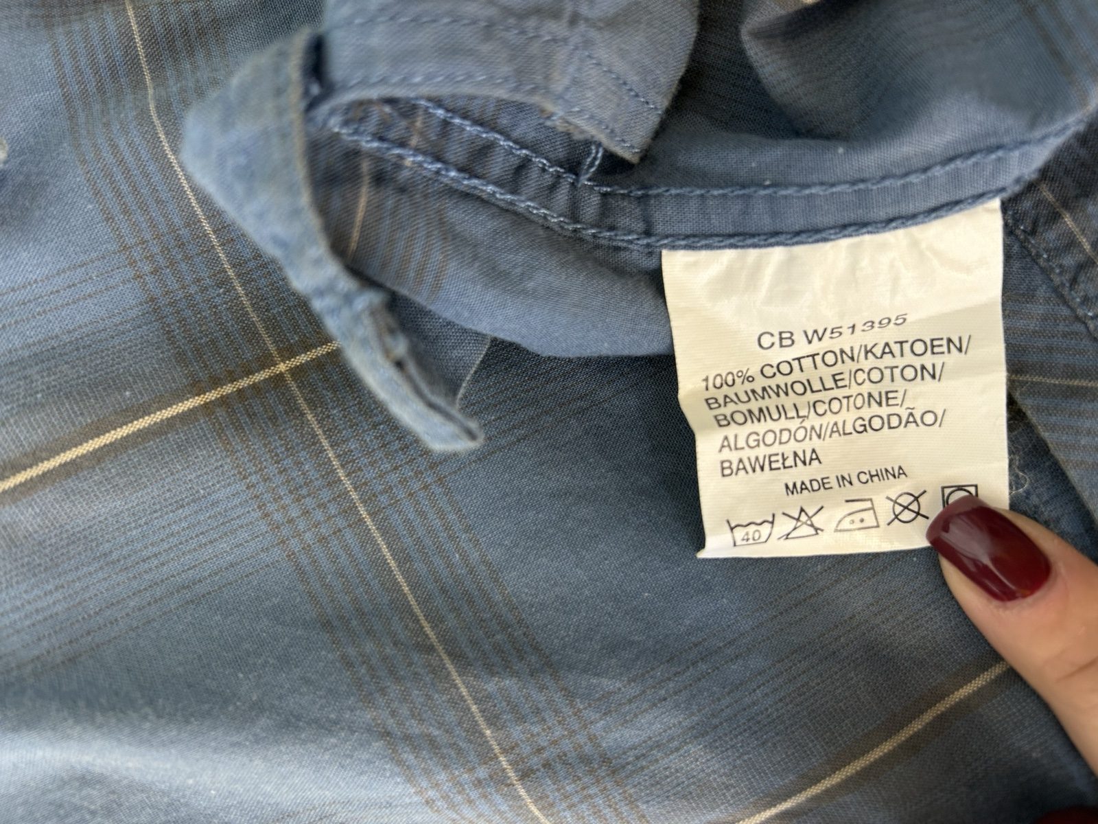 Wrangler Uomo Camicia Azzurra a Quadri Taglia L Cotone image 8