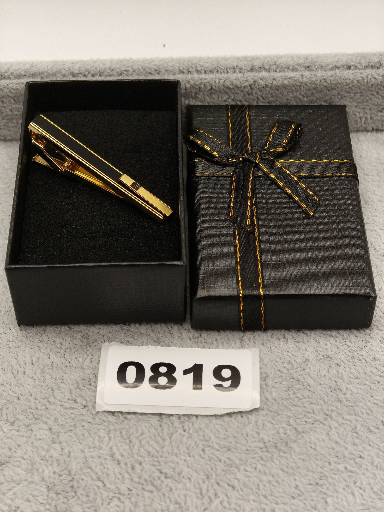 Givenchy Gold & Black Tie Clip with Gift Box