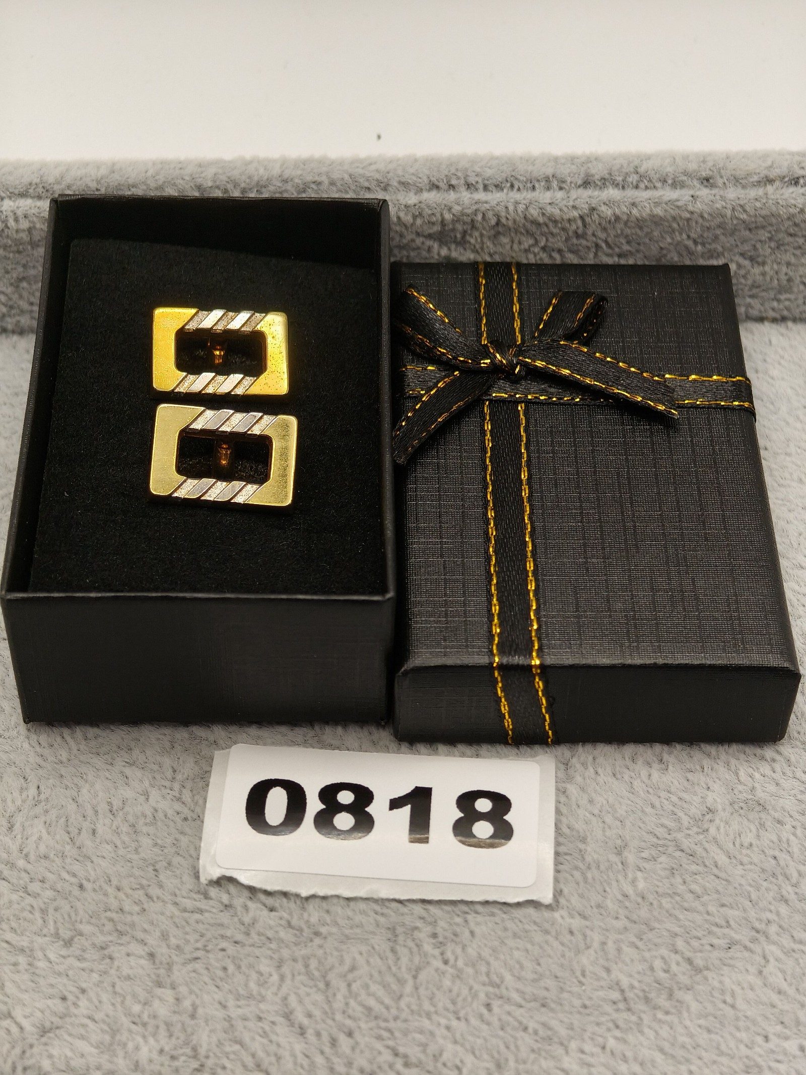 Lanvin Gold & Silver Rectangular Cufflinks