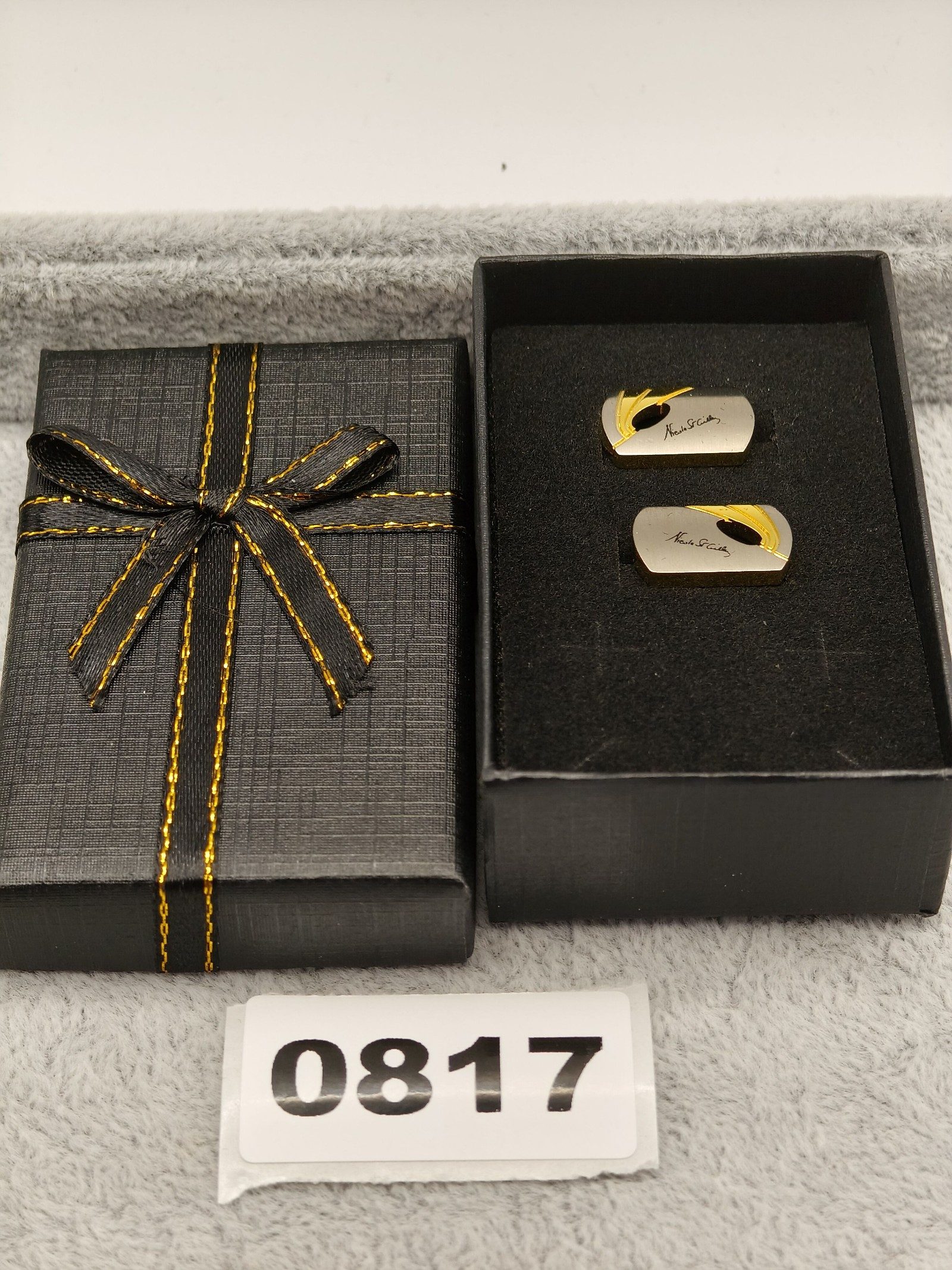 Nicole St Giles Two-Tone Gold & Silver Cufflinks with Box
