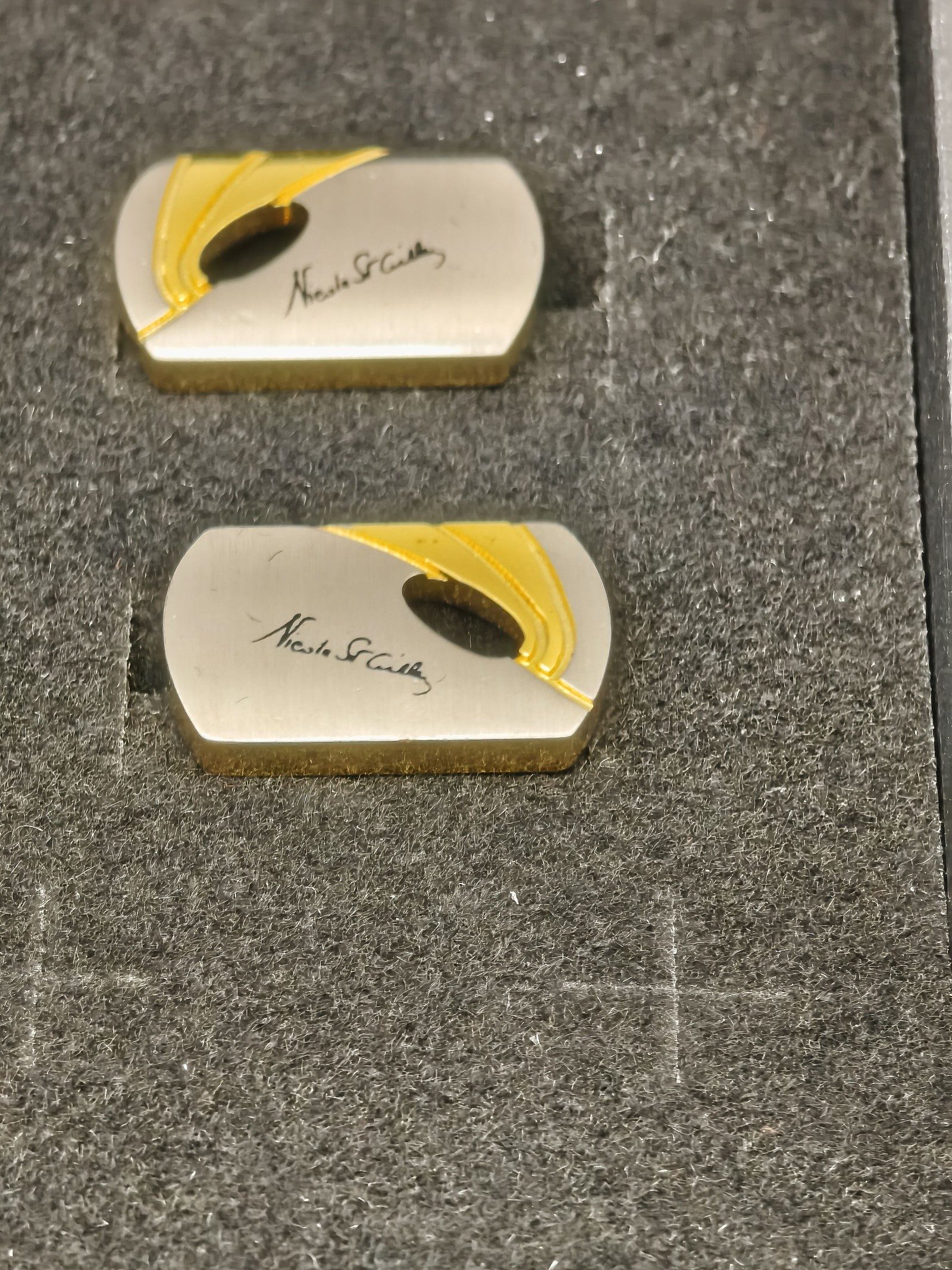 Nicole St Giles Two-Tone Gold & Silver Cufflinks with Box image 2