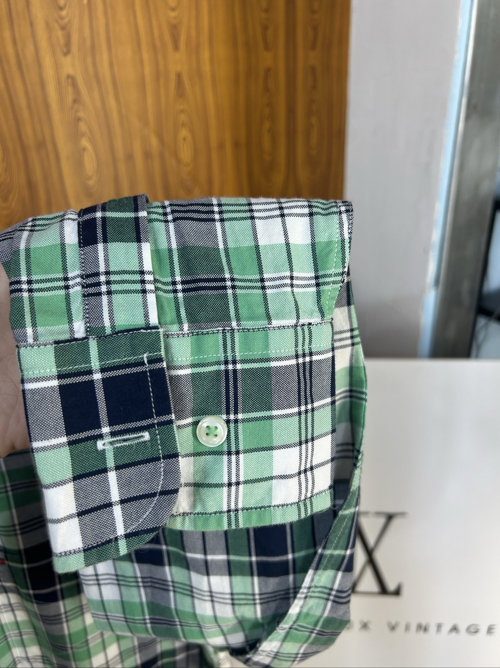 Tommy Hilfiger Camicia Quadri Verde Navy Large Custom Fit image 5