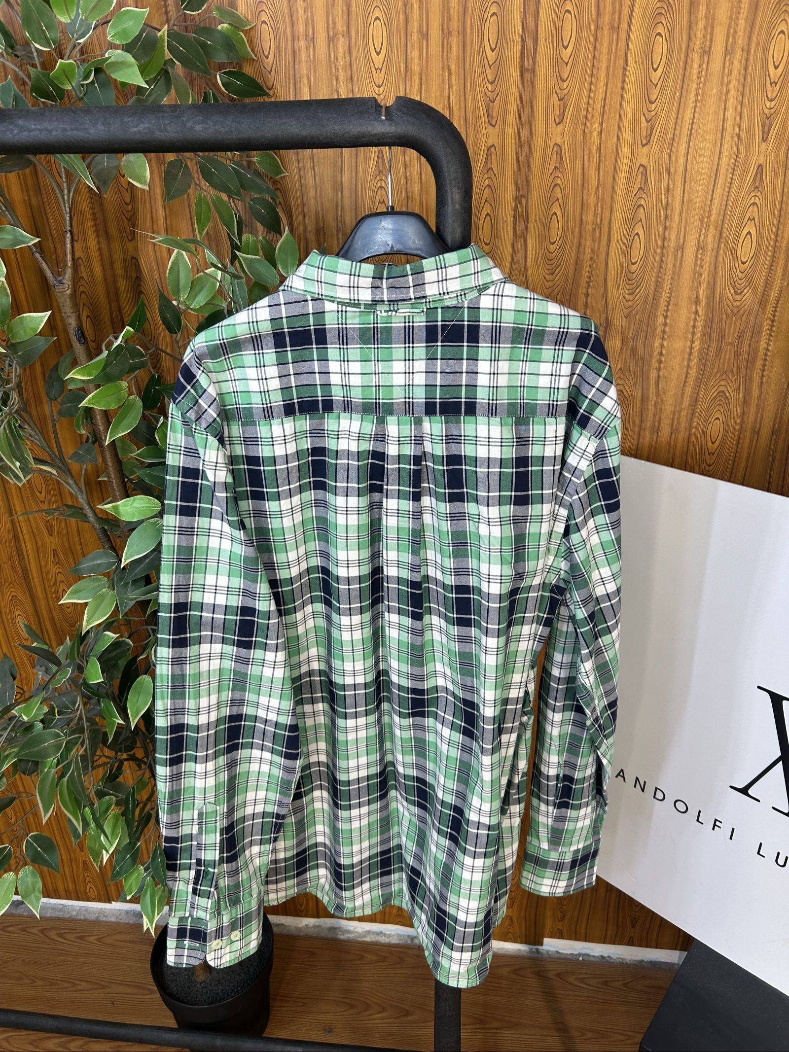 Tommy Hilfiger Camicia Quadri Verde Navy Large Custom Fit image 6