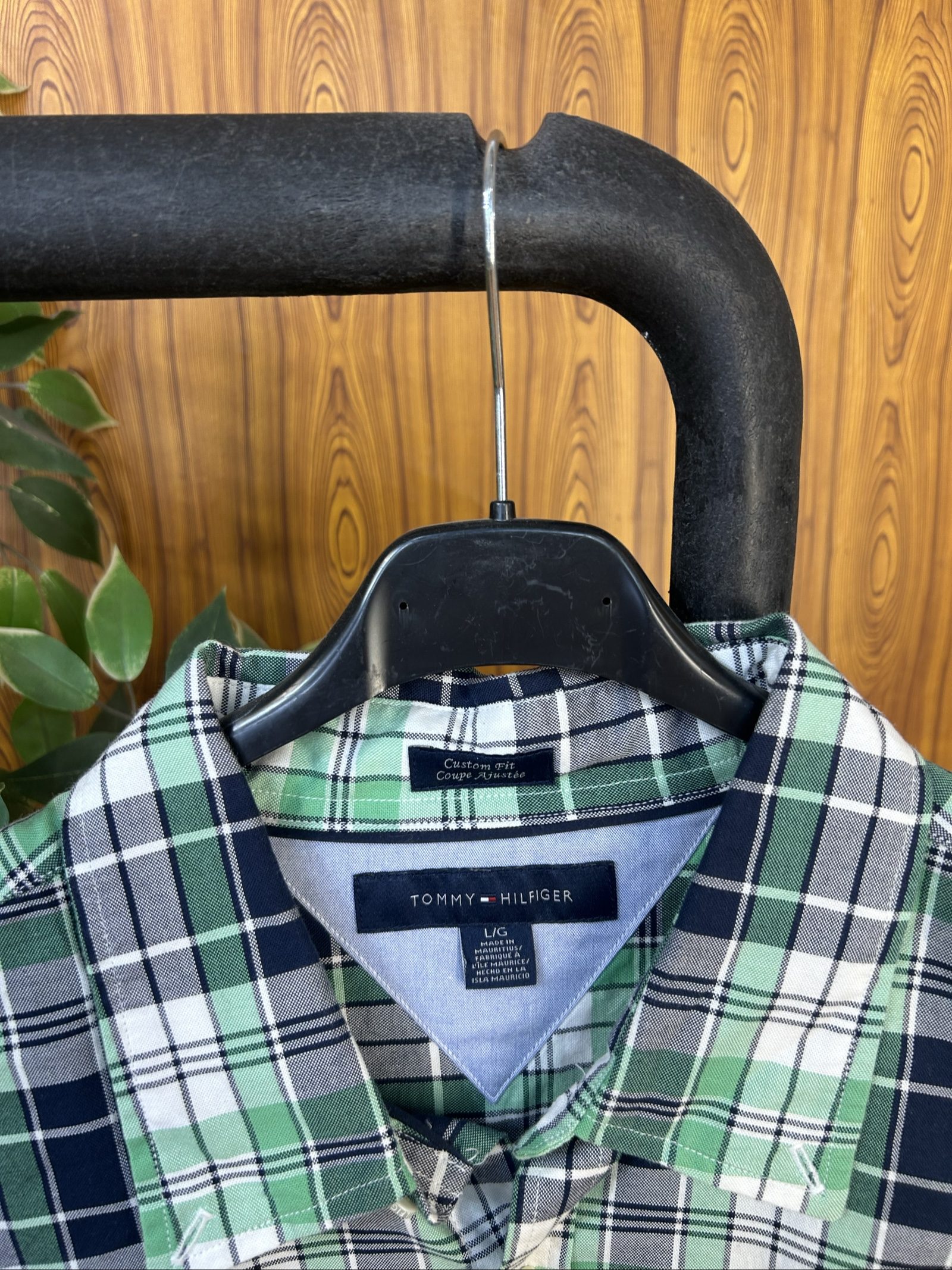Tommy Hilfiger Camicia Quadri Verde Navy Large Custom Fit image 10