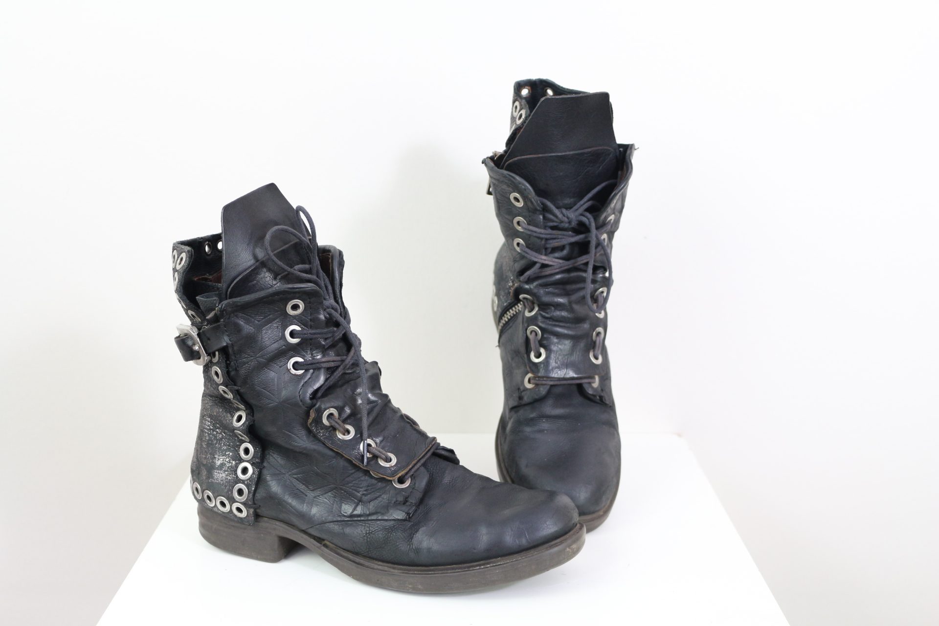 Bottes femme A.S.98 à œillets cuir noir taille 38