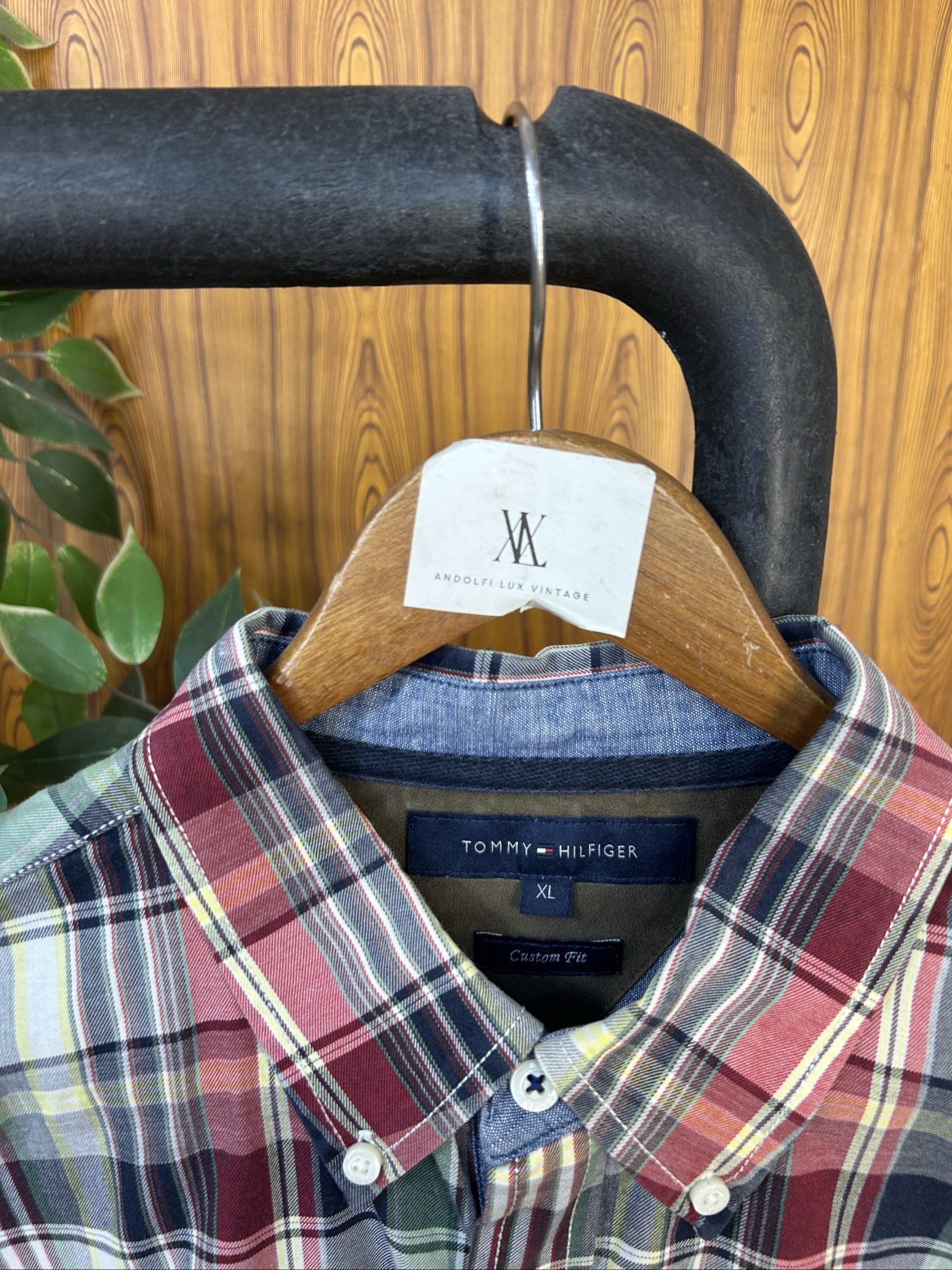 Tommy Hilfiger Uomo Camicia a Quadri Multicolore XL Custom Fit image 2