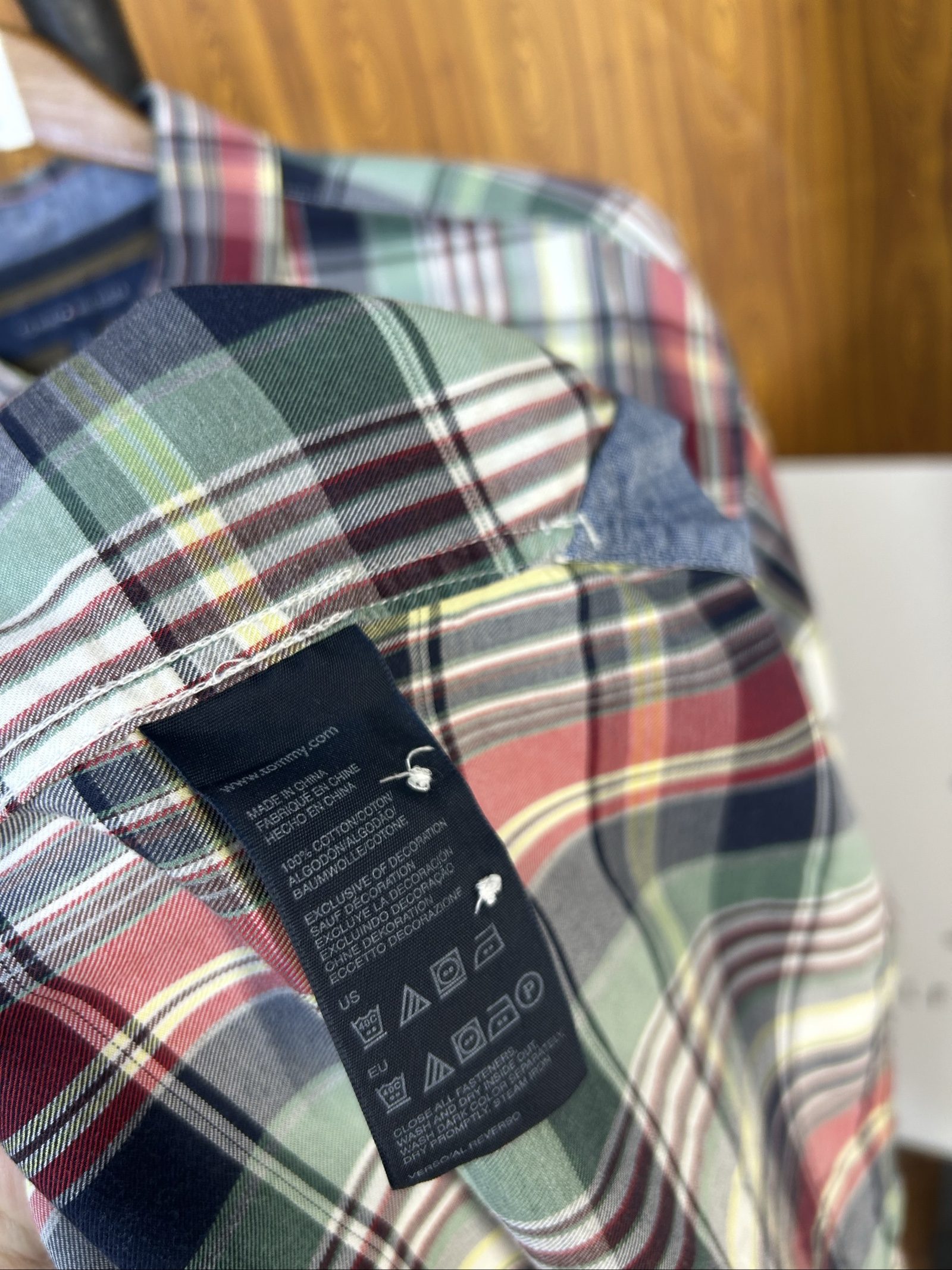 Tommy Hilfiger Uomo Camicia a Quadri Multicolore XL Custom Fit image 8