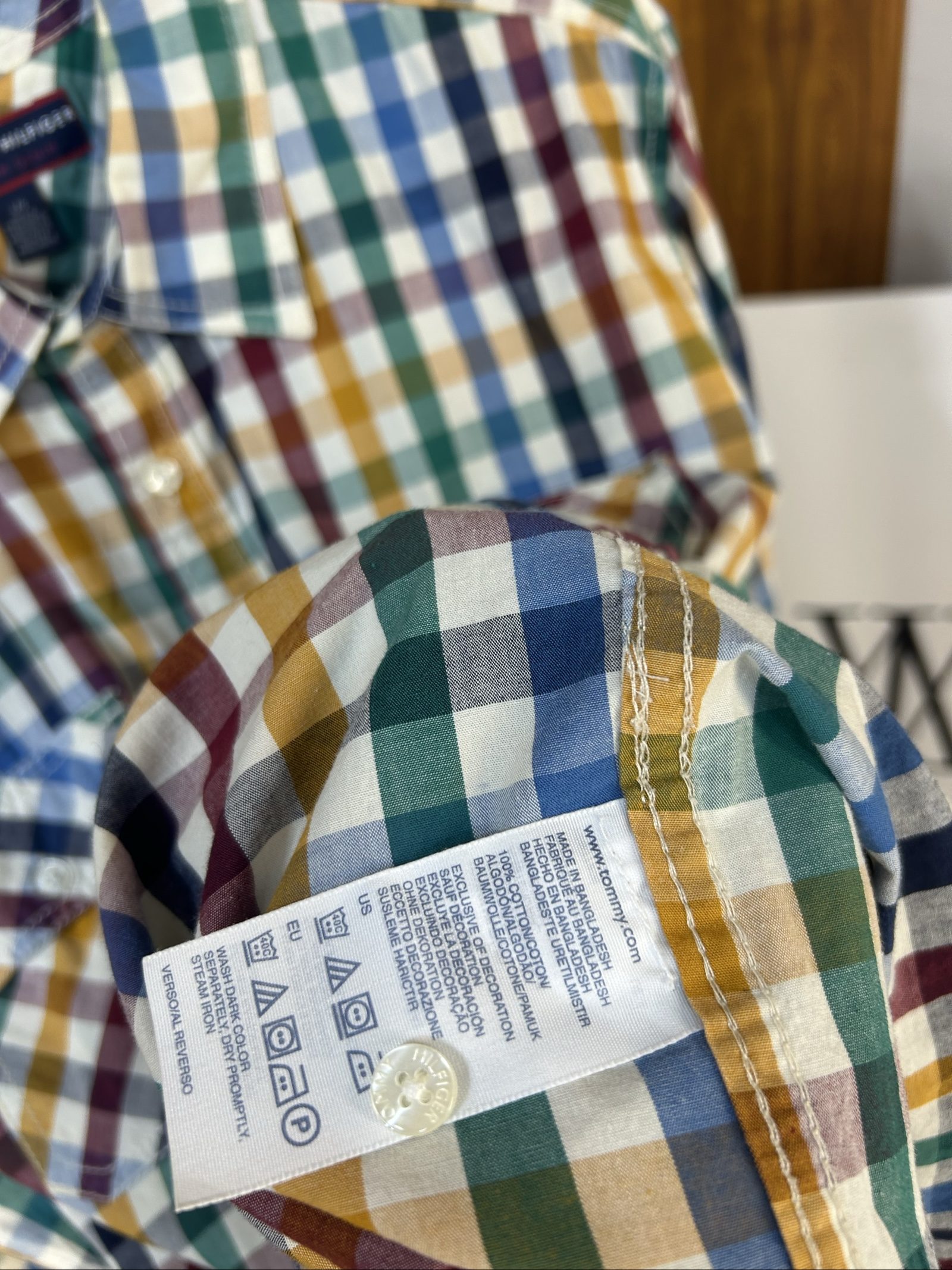 Tommy Hilfiger Men's Multi Colour Check Custom Fit Shirt Large image 9