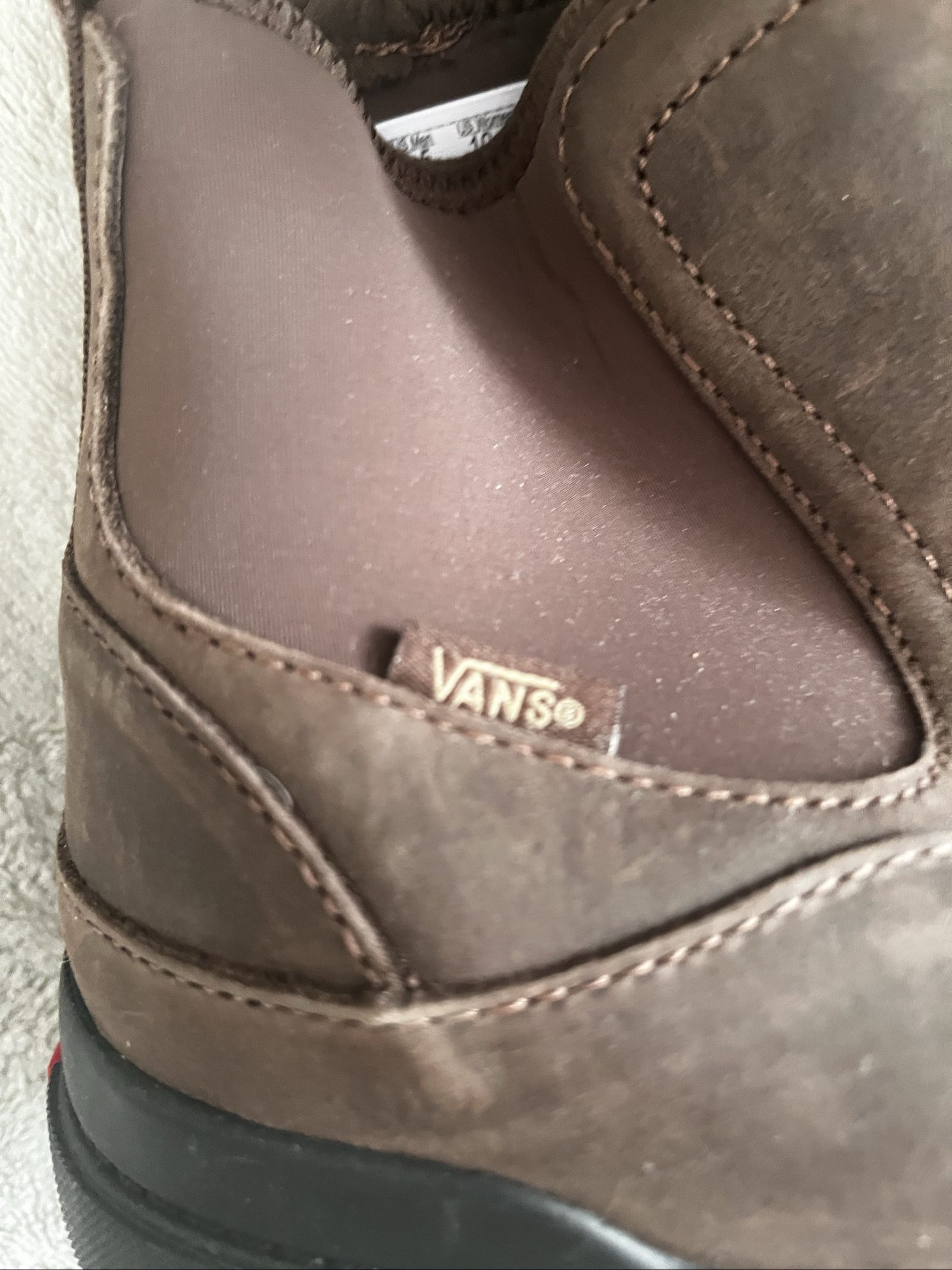 Vans Men's Brown Leather Ankle Boots UK 7.5 image 2