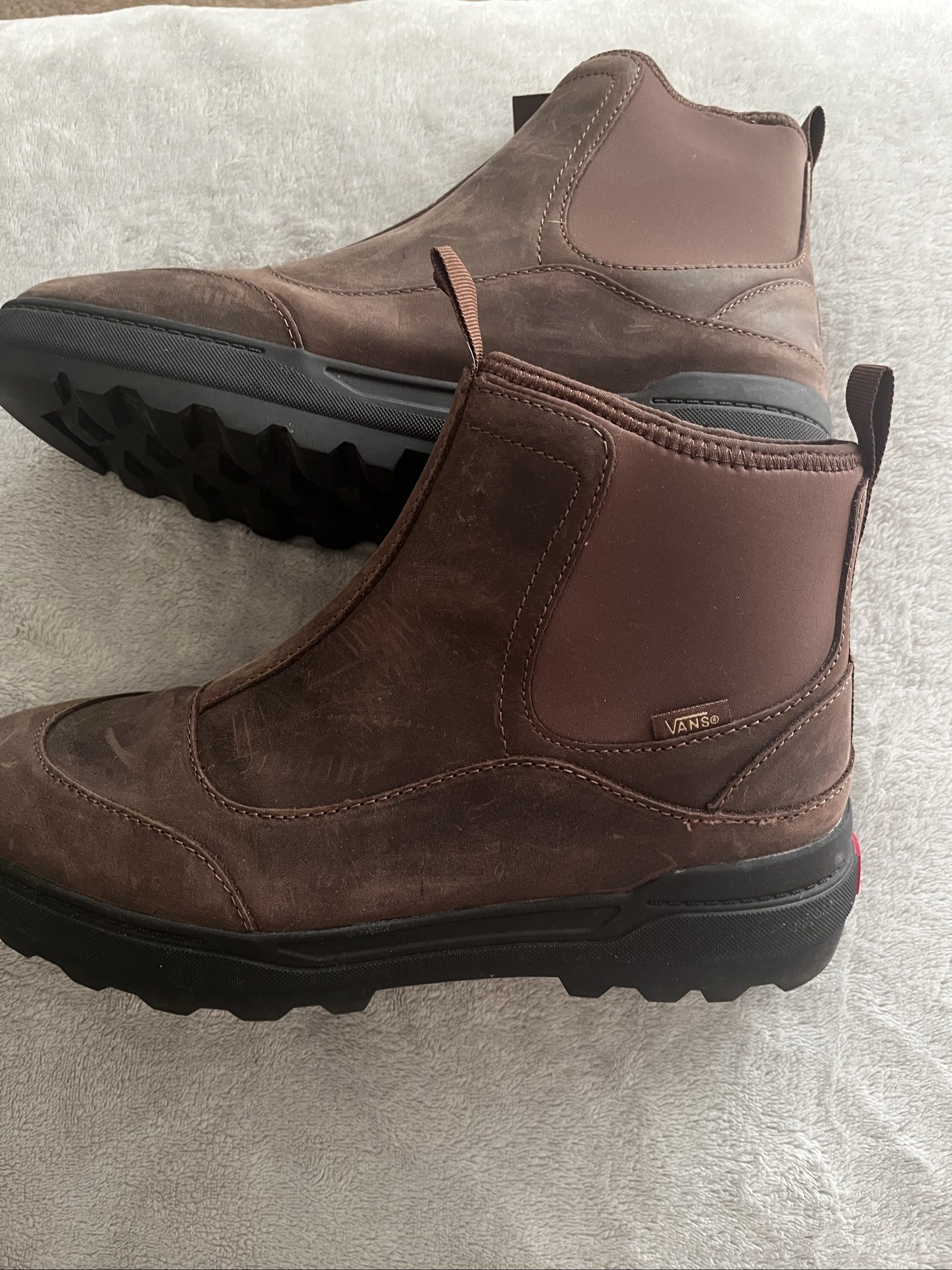 Vans Men's Brown Leather Ankle Boots UK 7.5 image 3