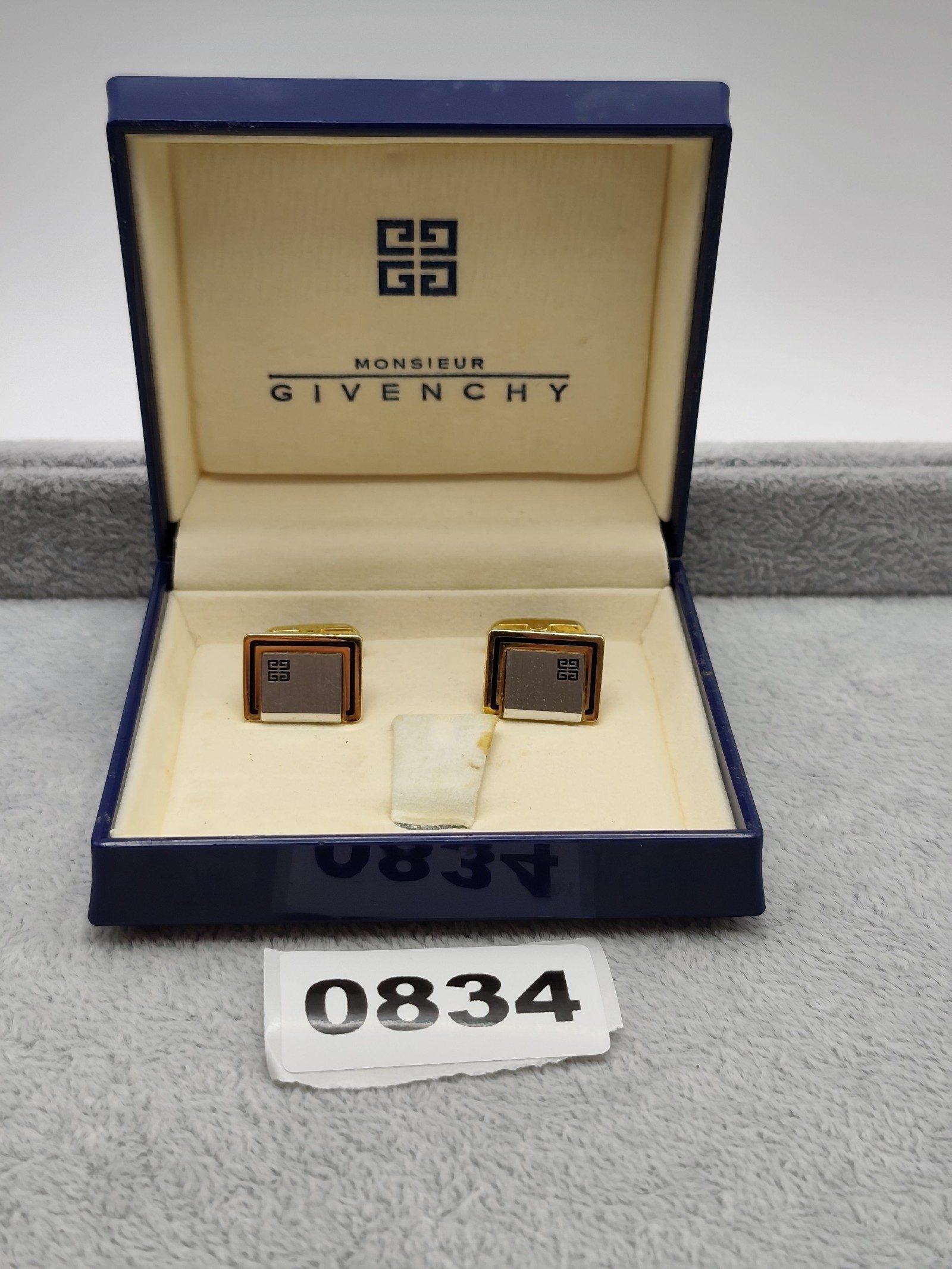 Givenchy Gold & Silver Logo Cufflinks Unisex