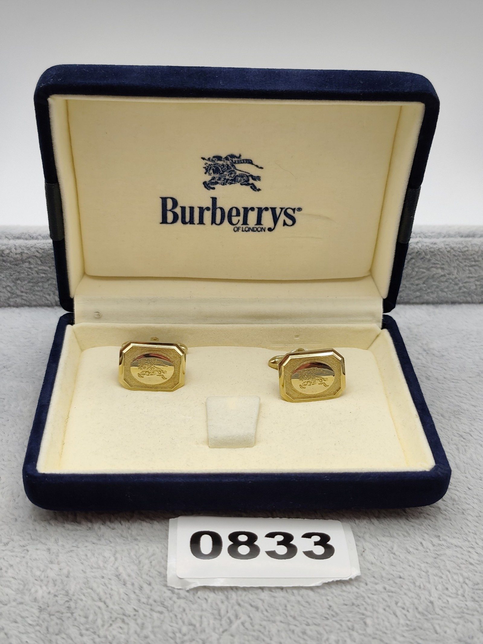 Burberry Gold & Black Logo Cufflinks