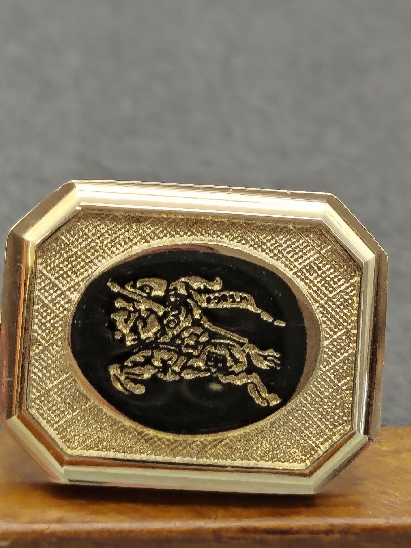 Burberry Gold & Black Logo Cufflinks image 5
