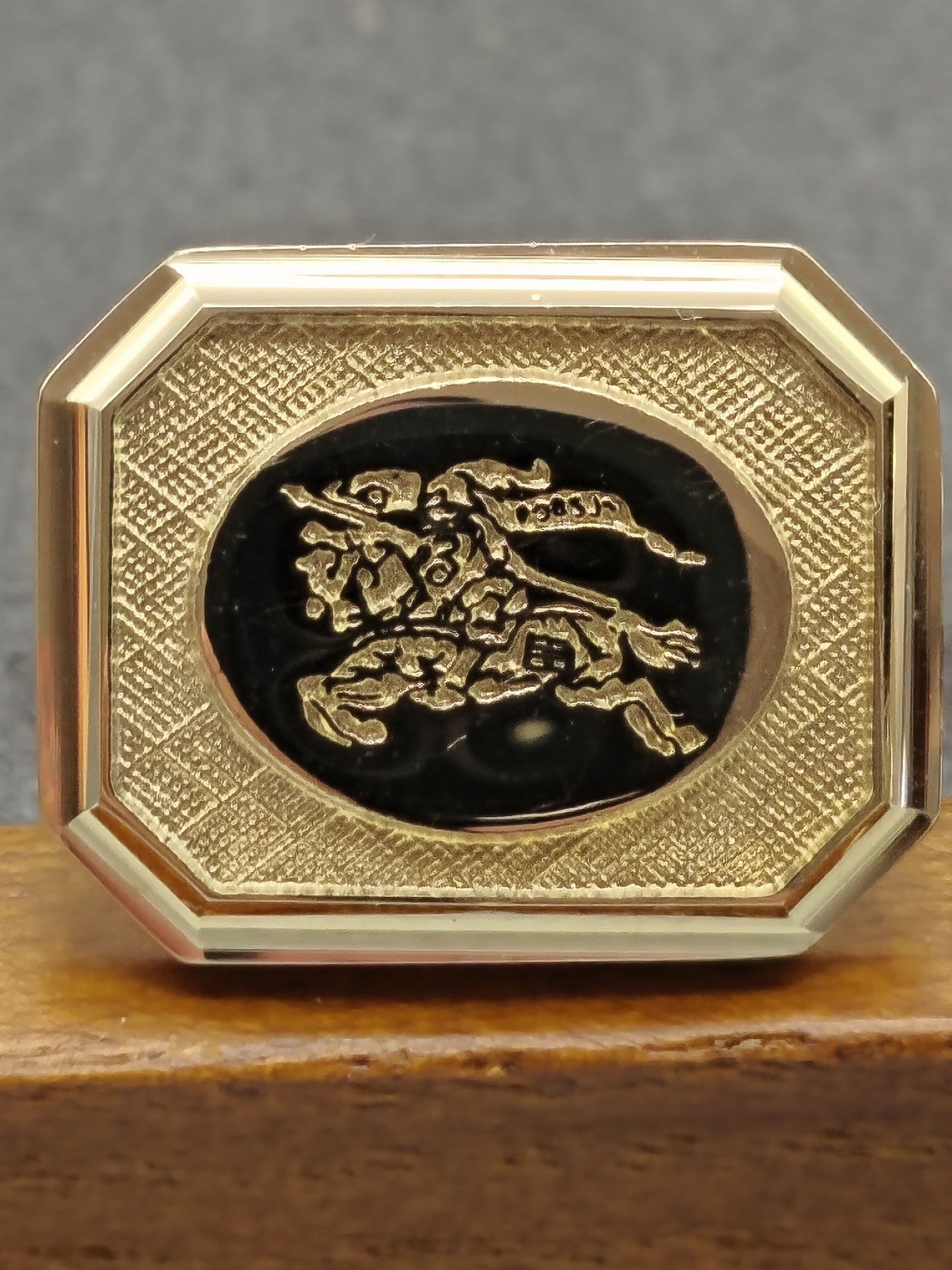 Burberry Gold & Black Logo Cufflinks image 6