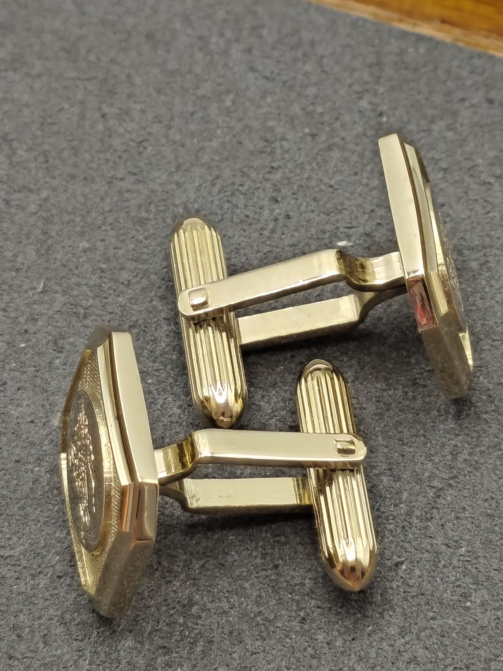 Burberry Gold & Black Logo Cufflinks image 7