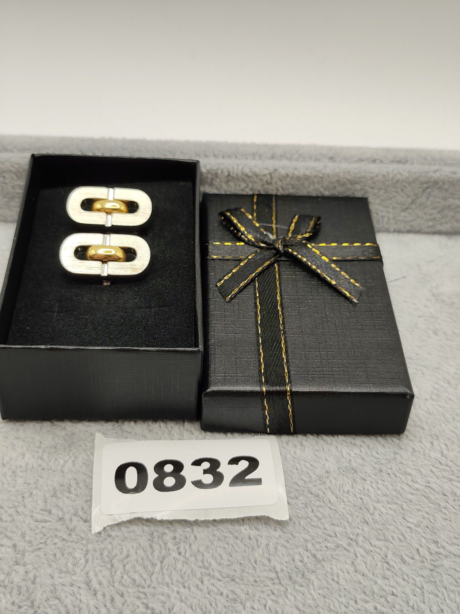 Lanvin Gold & Silver Tone Cufflinks with Black Gift Box