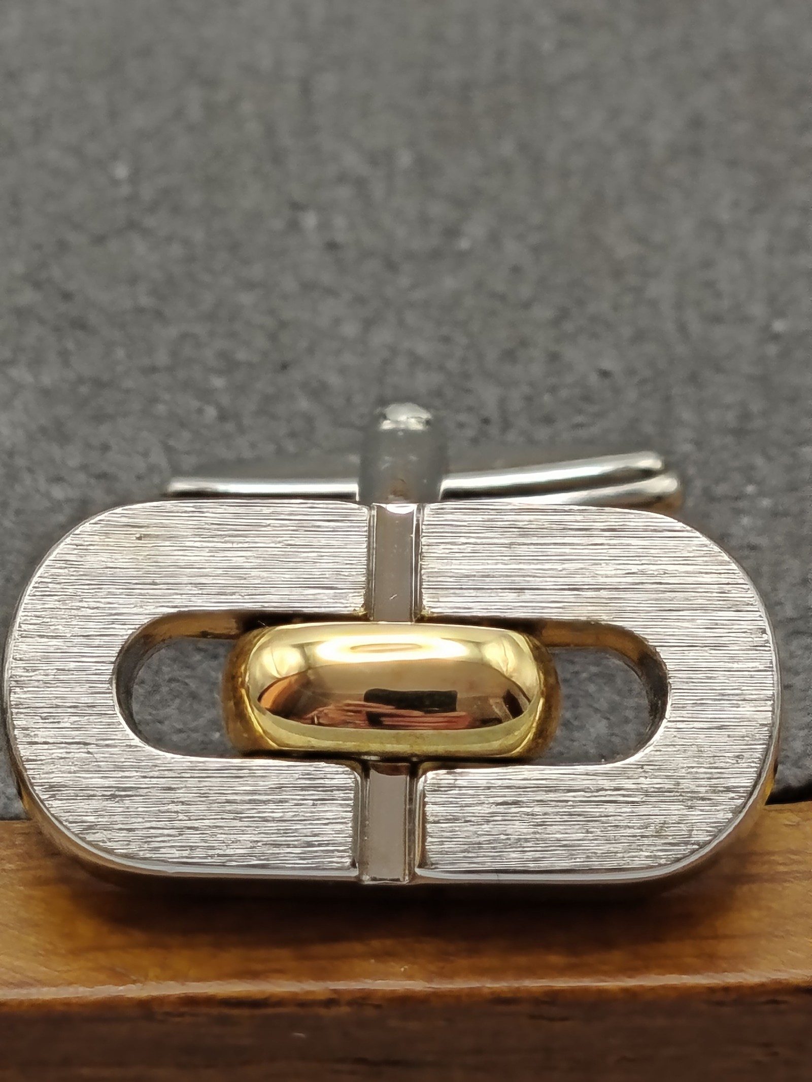 Lanvin Gold & Silver Tone Cufflinks with Black Gift Box image 4