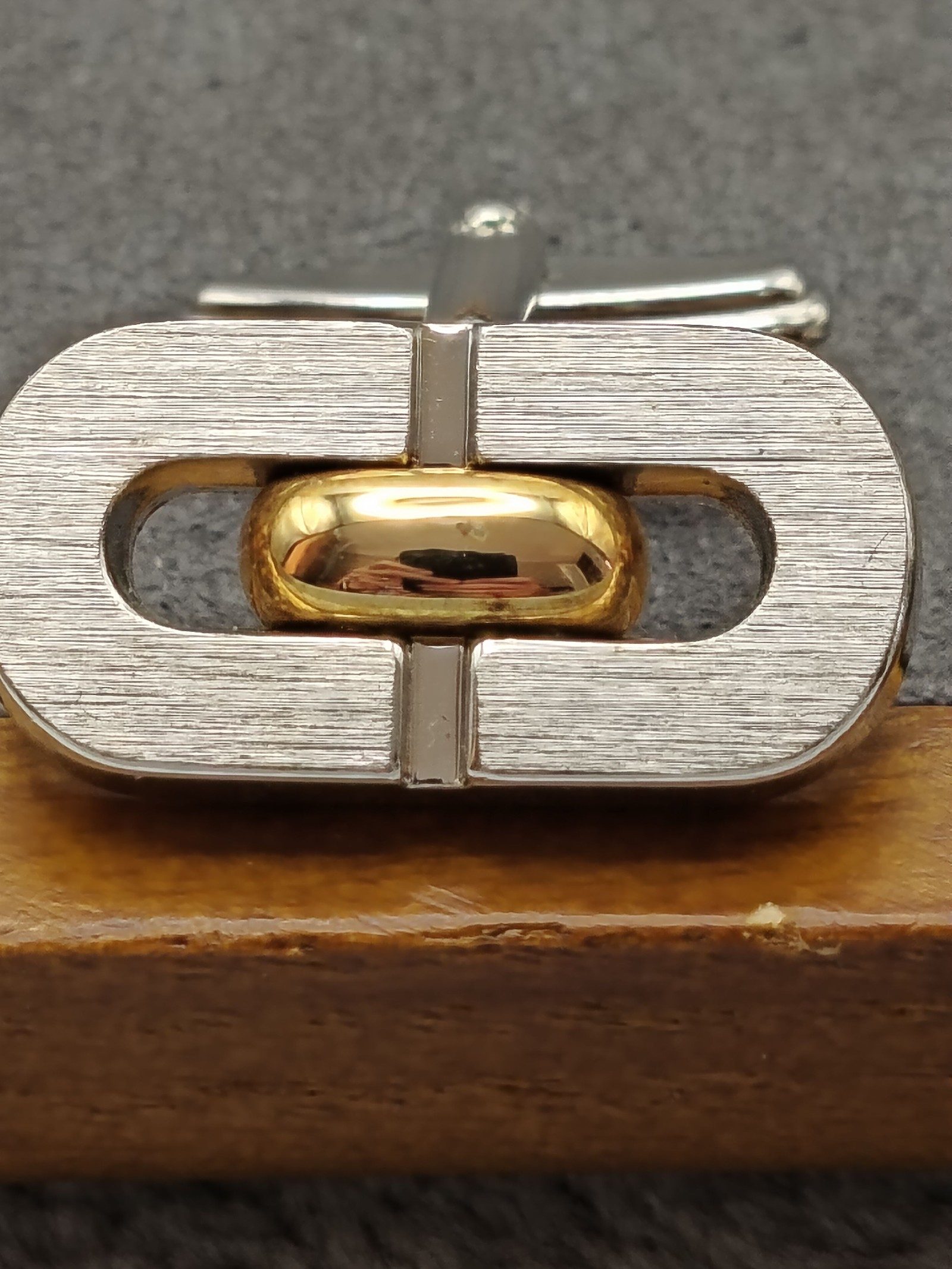 Lanvin Gold & Silver Tone Cufflinks with Black Gift Box image 5