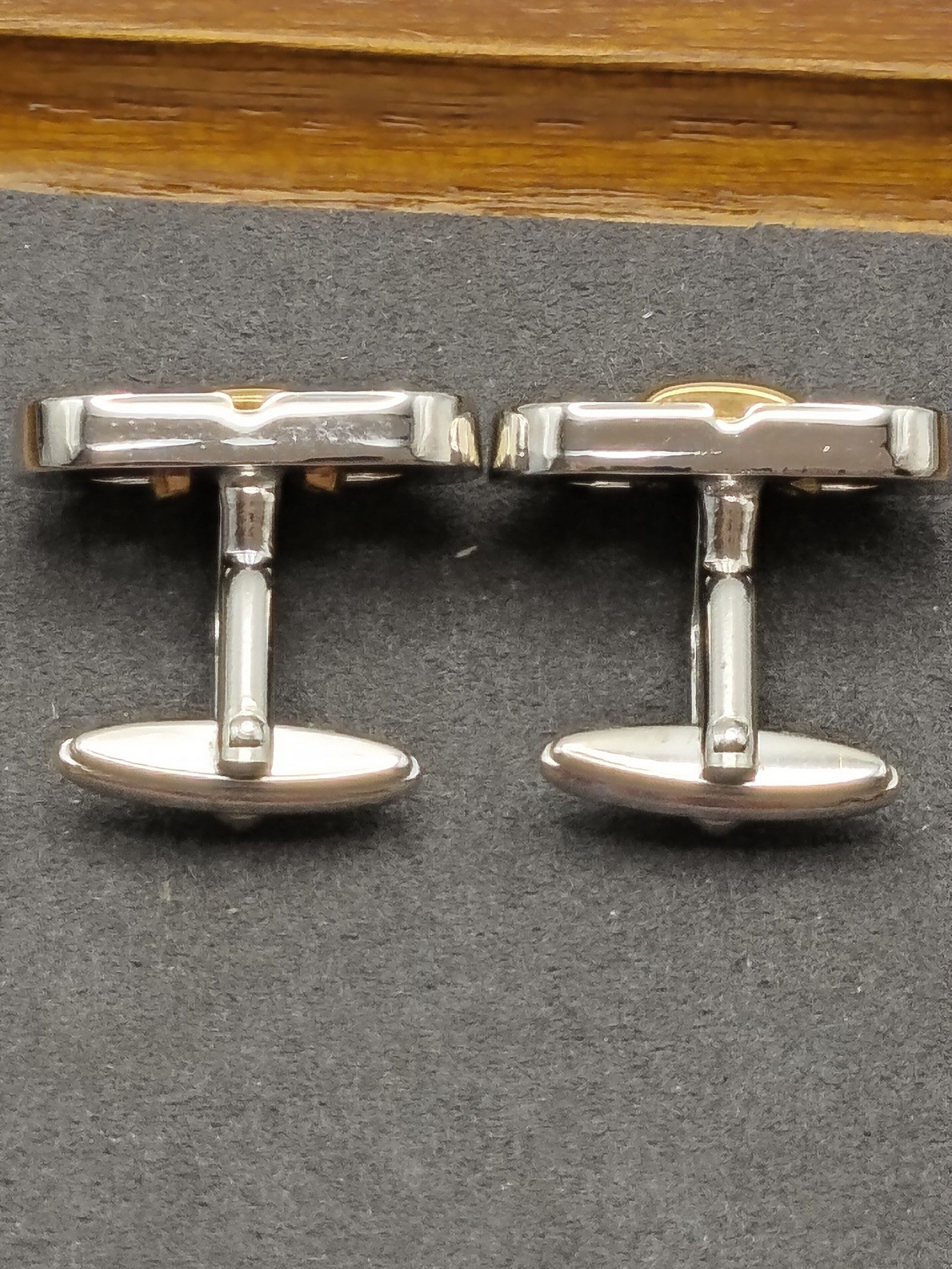 Lanvin Gold & Silver Tone Cufflinks with Black Gift Box image 7