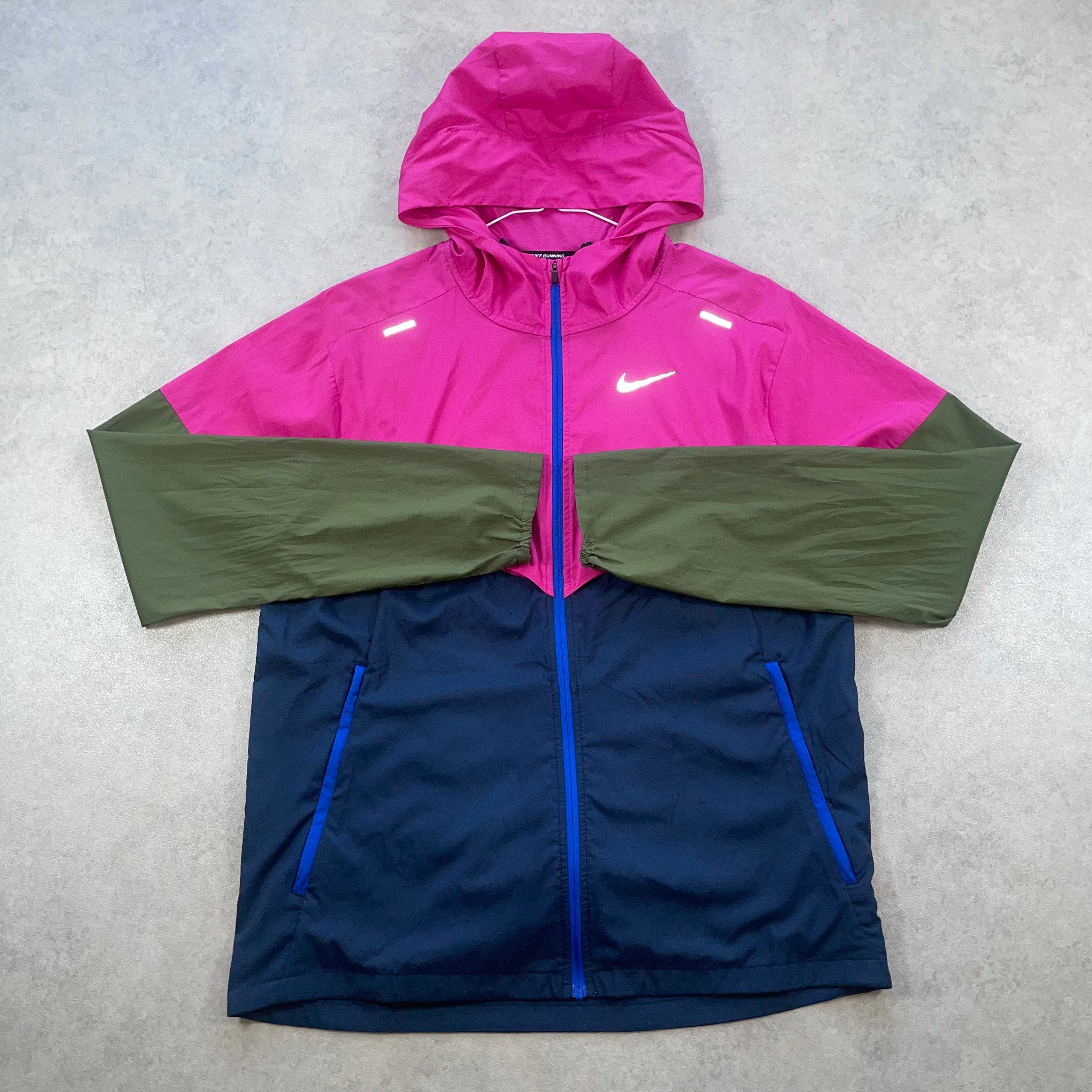 Nike Packable Windbreaker "Pink,Navy,Khaki Green" (Mens Size Small)
