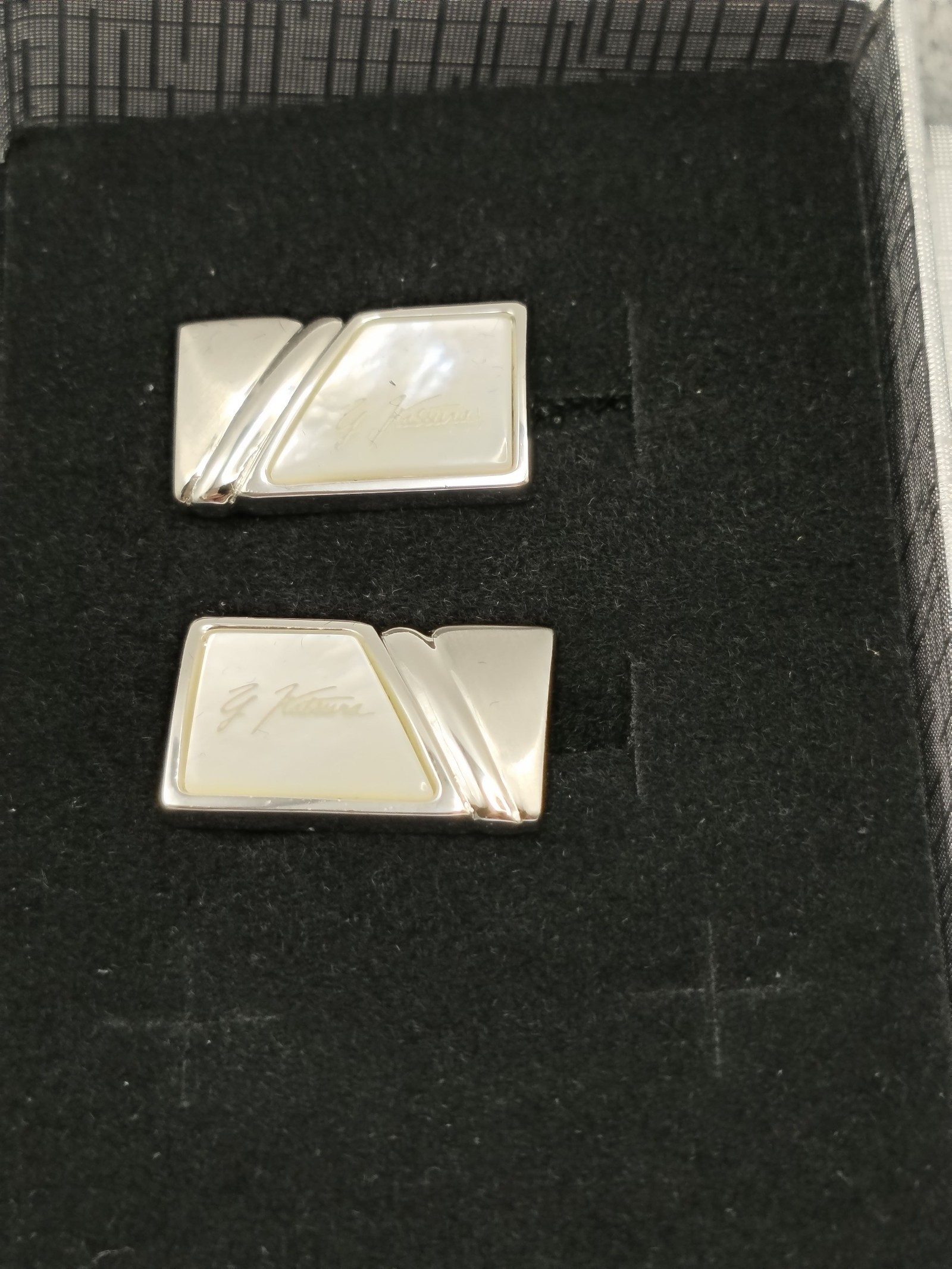 G Katona Silver & Mother of Pearl Cufflinks Elegant Design image 2