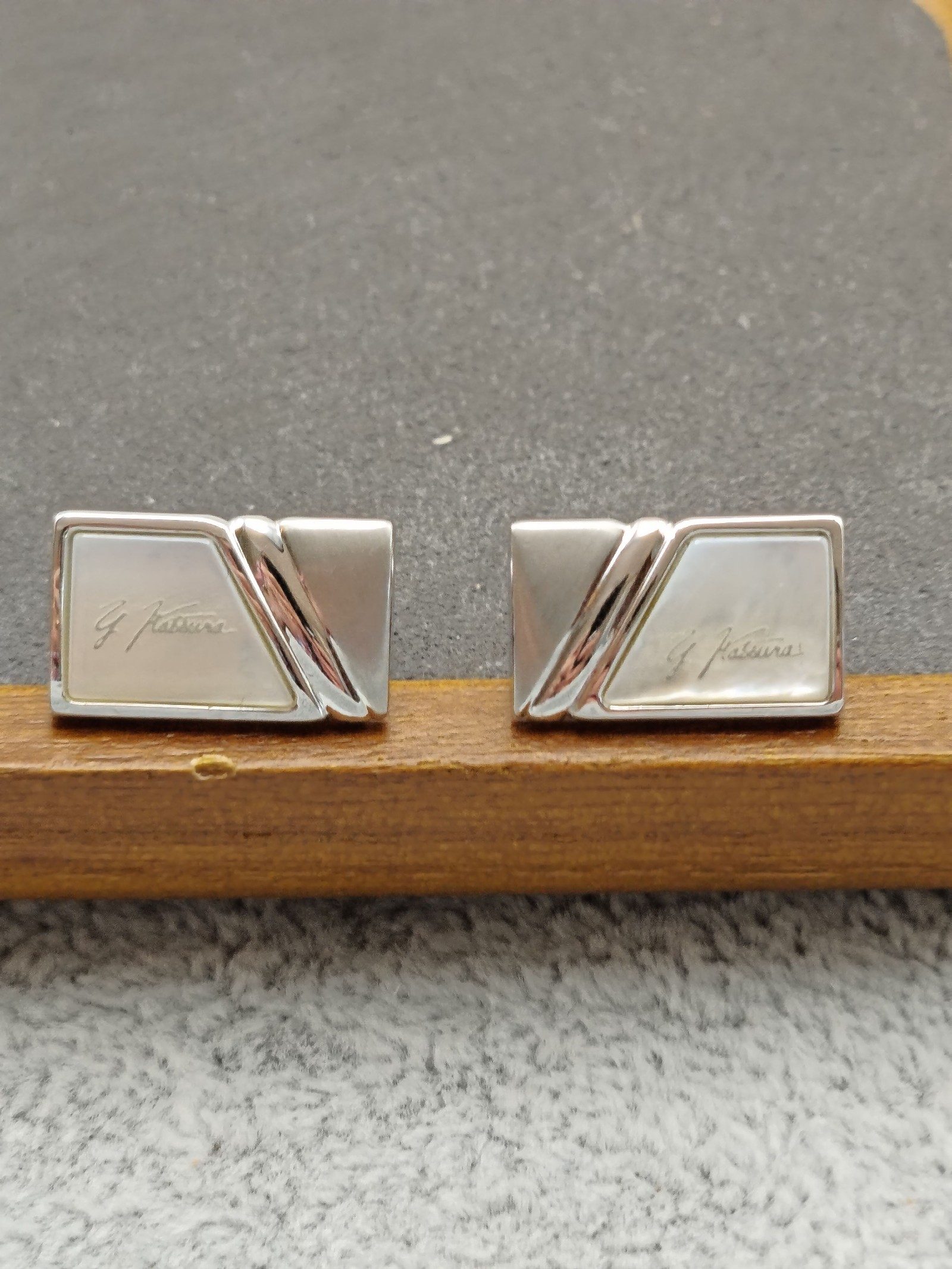 G Katona Silver & Mother of Pearl Cufflinks Elegant Design image 3