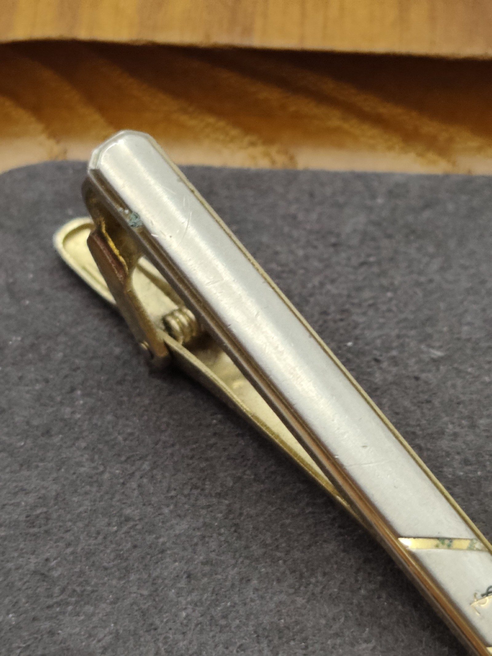 YSL Gold & White Enamel Tie Clip image 5