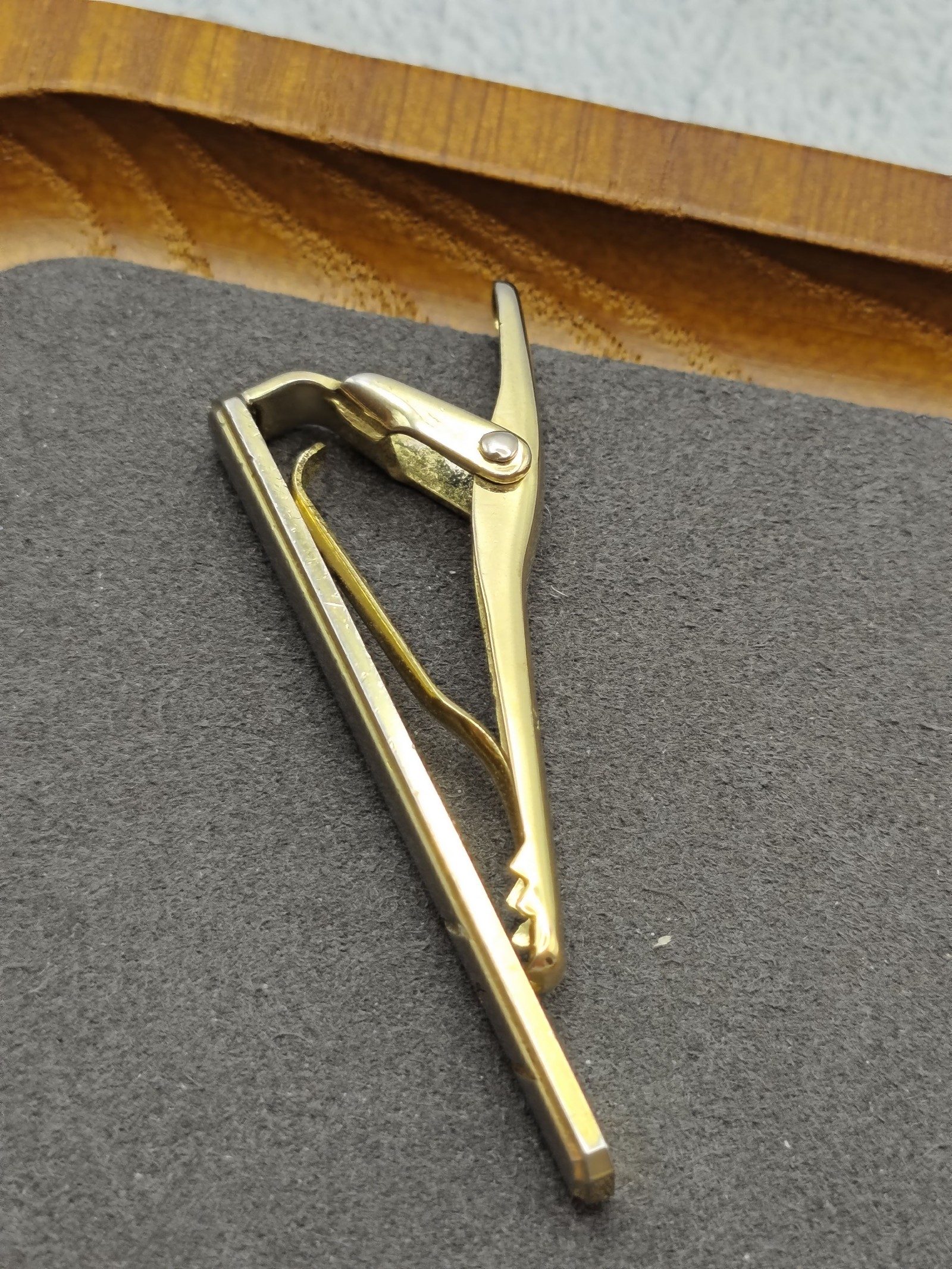YSL Gold & White Enamel Tie Clip image 6