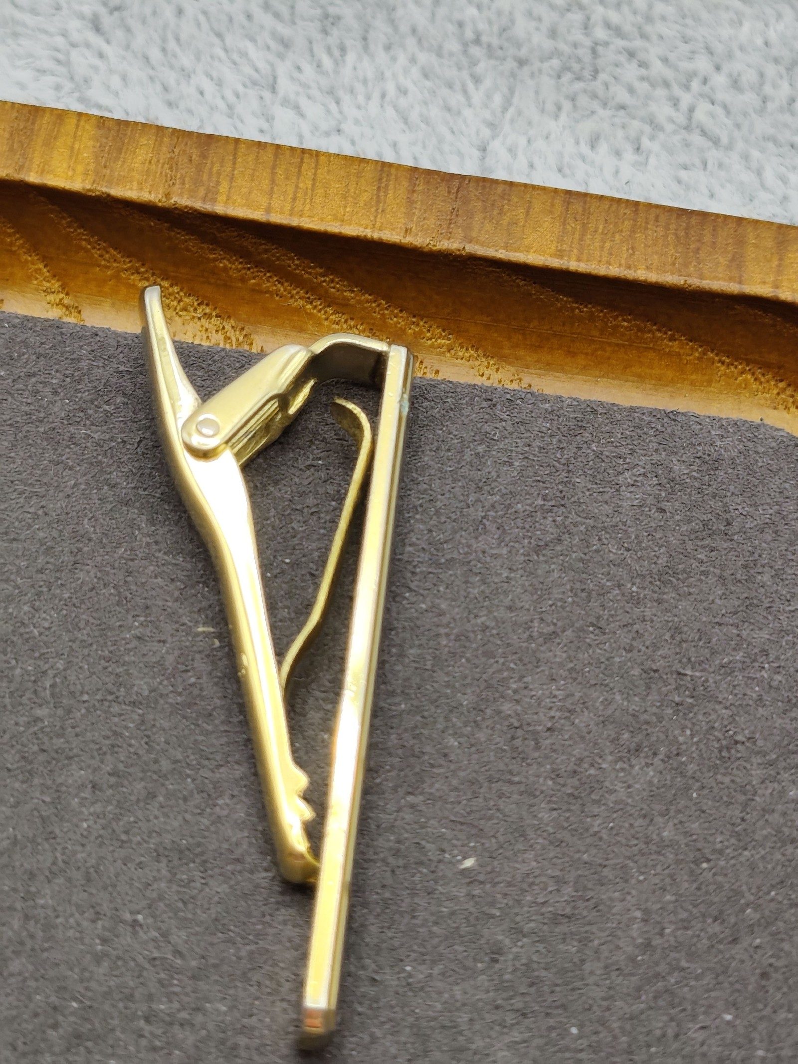 YSL Gold & White Enamel Tie Clip image 7
