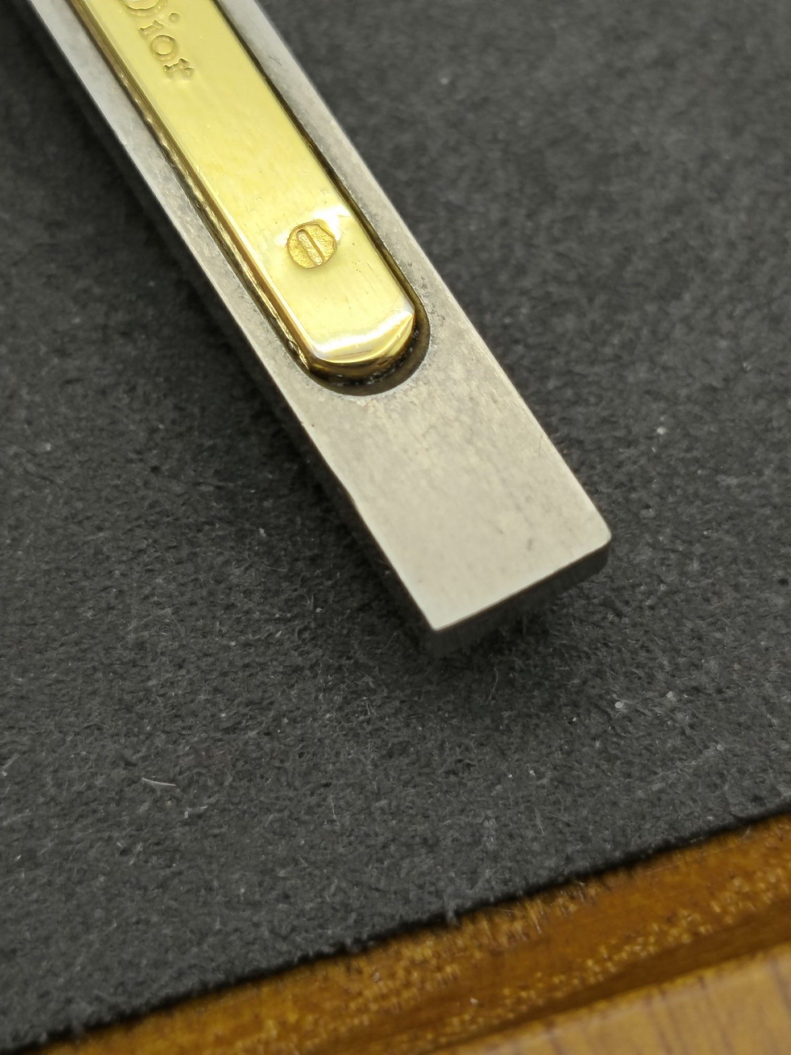 Christian Dior Gold & Silver Tie Clip with Gift Box image 5