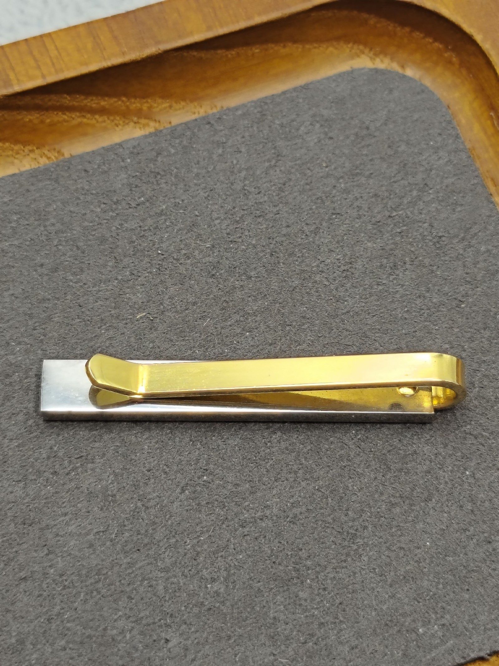 Christian Dior Gold & Silver Tie Clip with Gift Box image 6