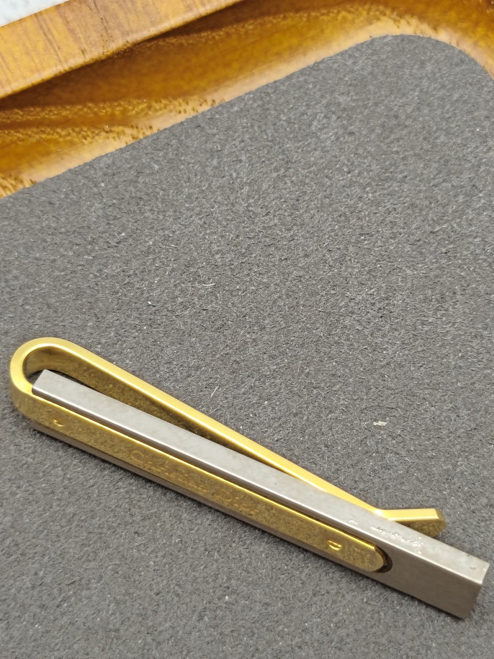 Christian Dior Gold & Silver Tie Clip with Gift Box image 8