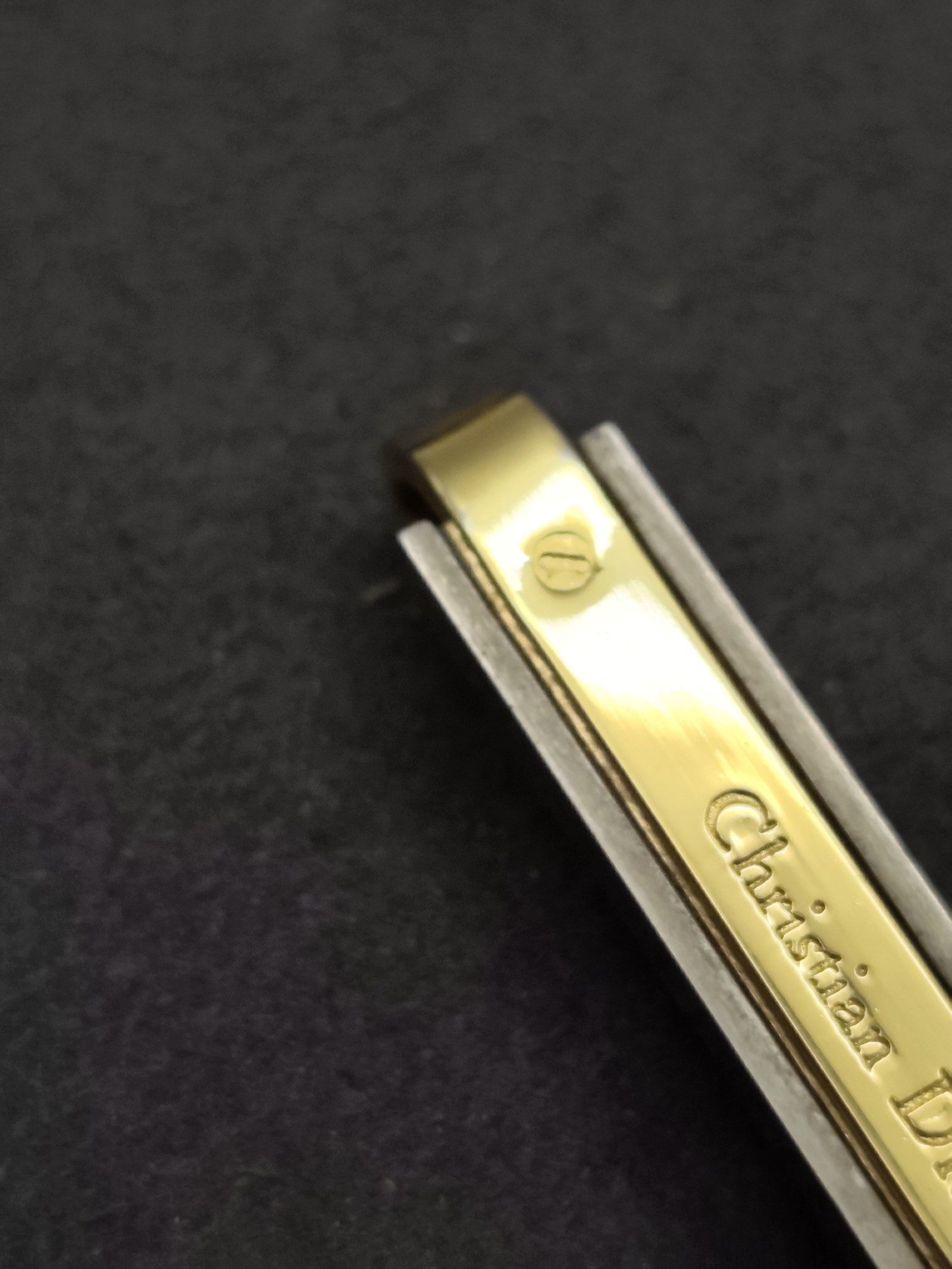 Christian Dior Gold & Silver Tie Clip with Gift Box image 9