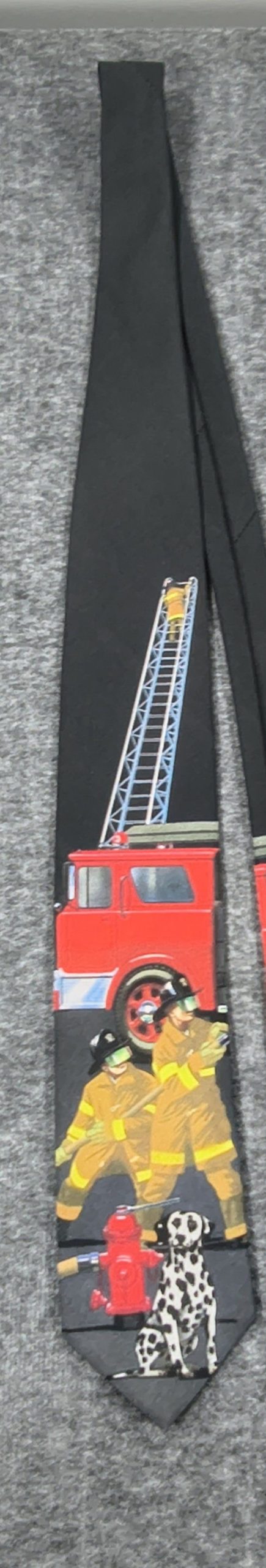 Firefighter Black & Red Fire Truck & Dalmatian Print Neck Tie One Size 911 image 8