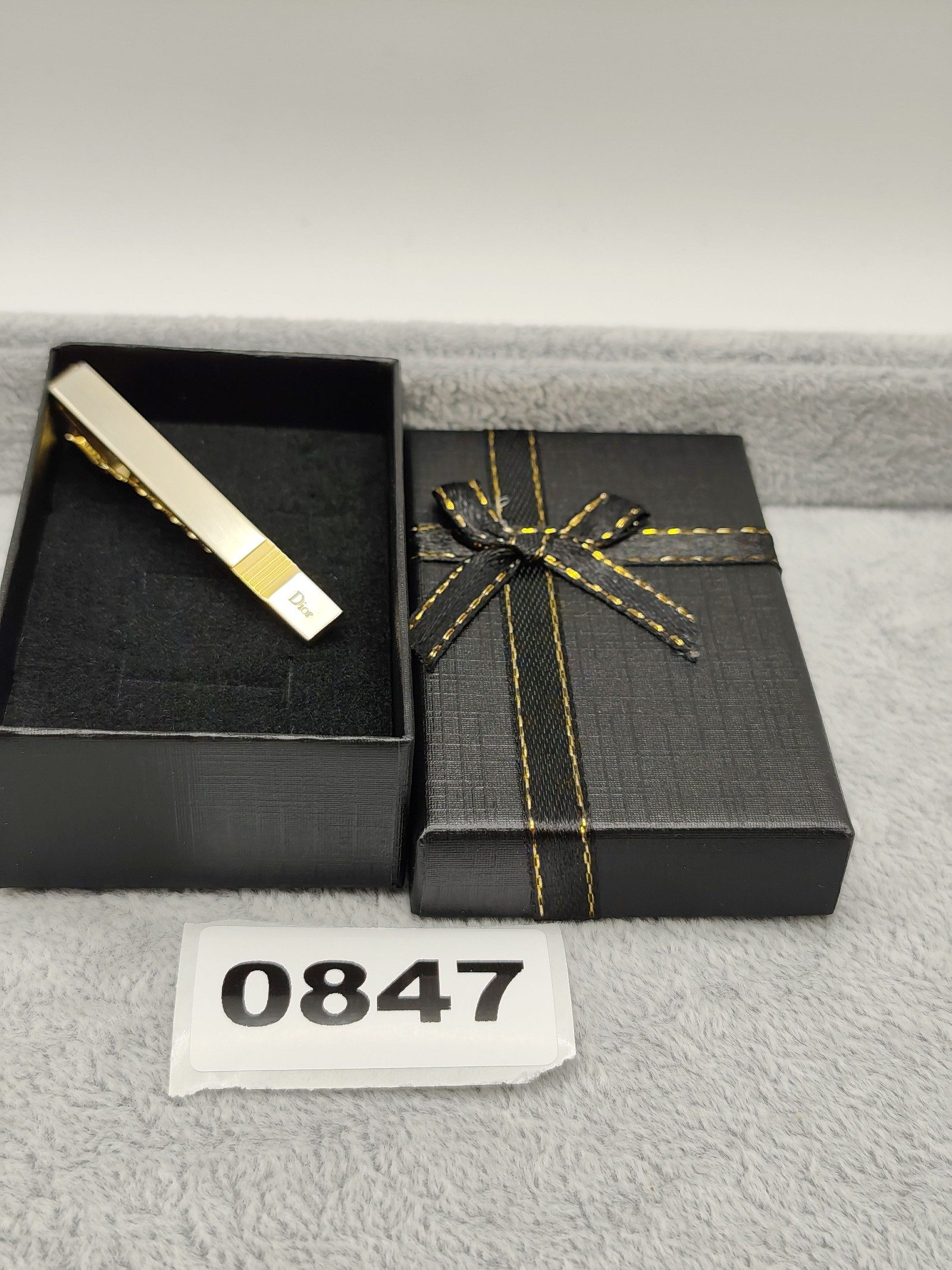 Dior Gold Tone Tie Clip