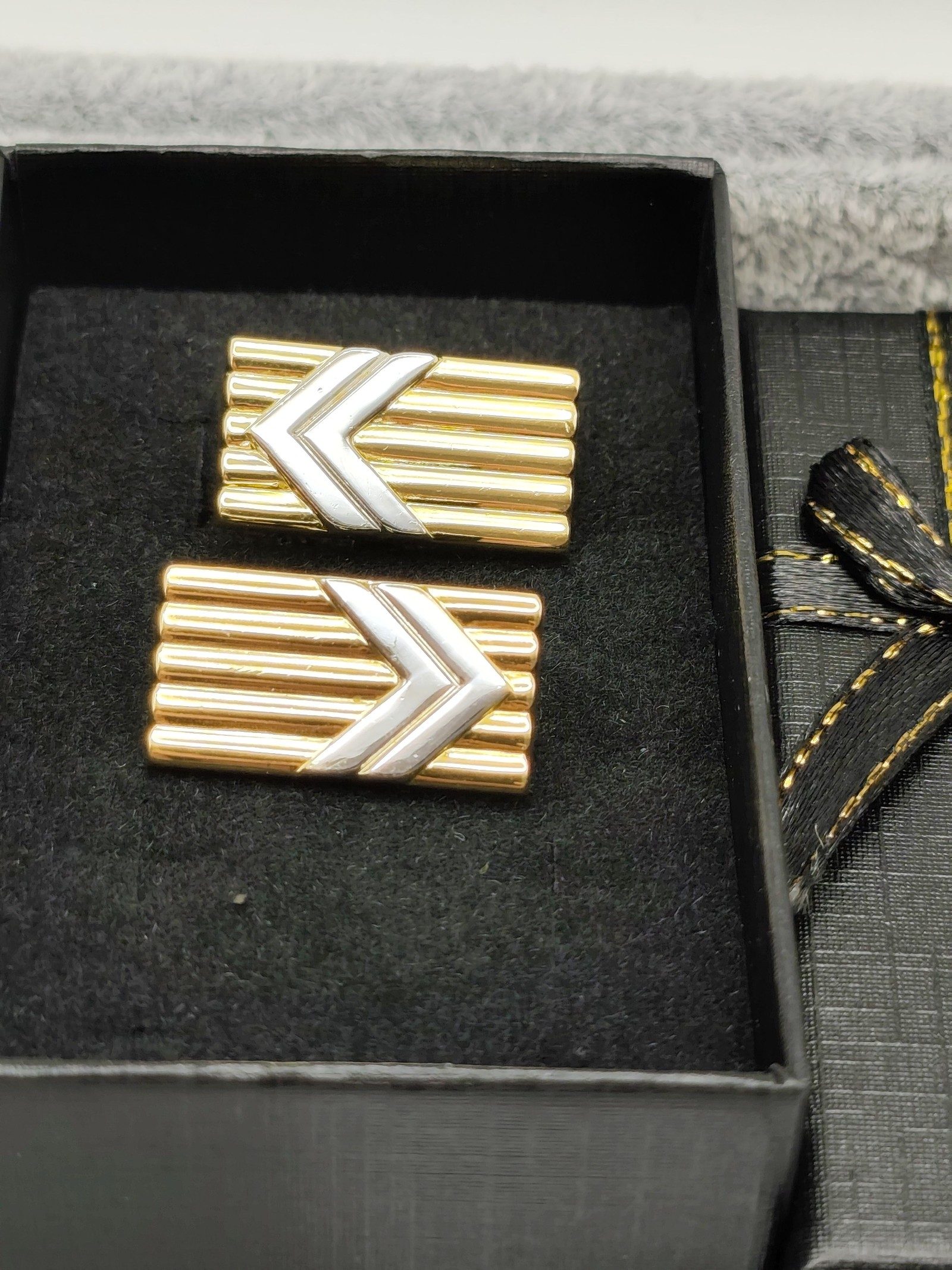 Lanvin Gold & Silver Cufflinks with Box image 2