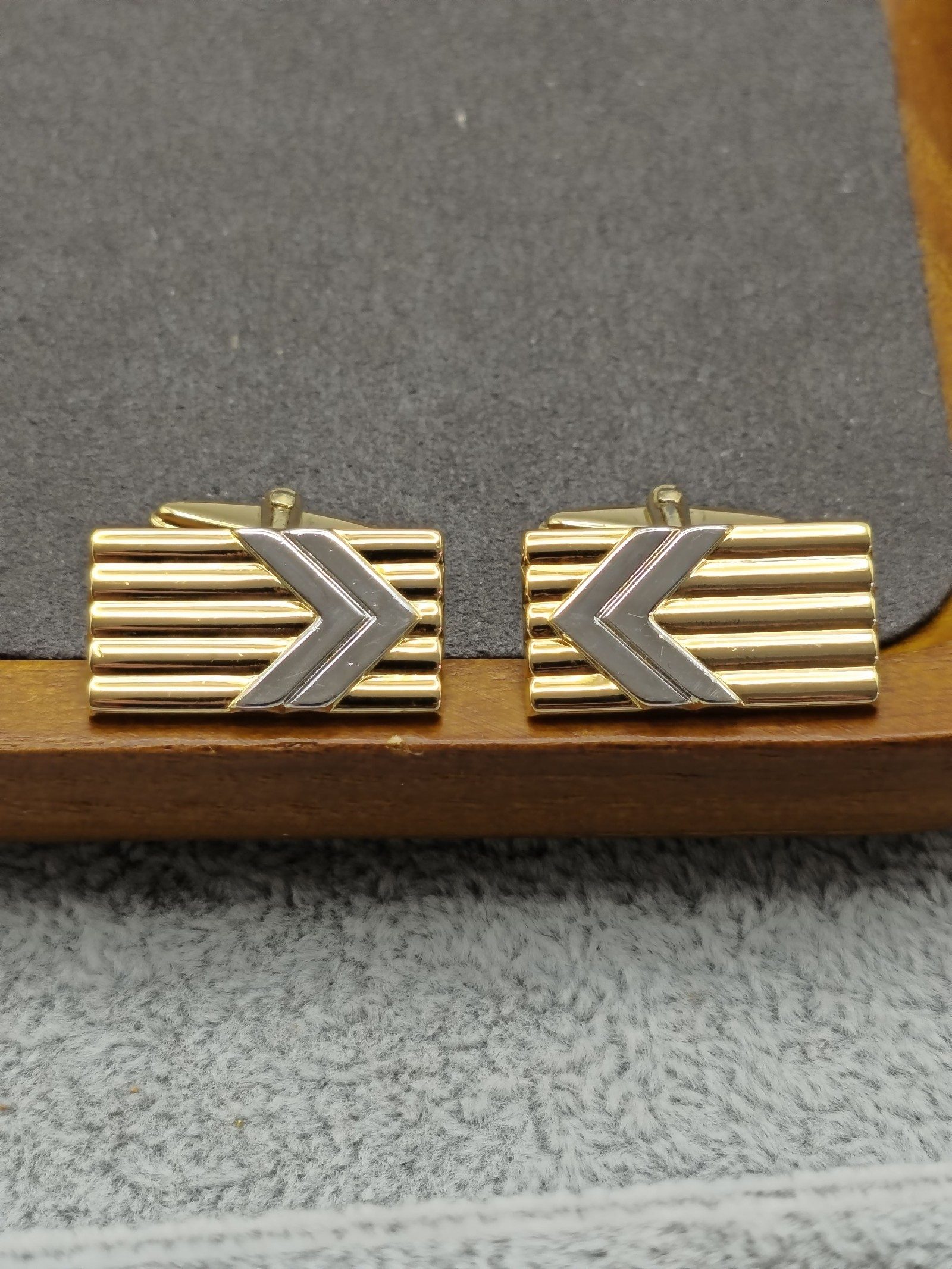 Lanvin Gold & Silver Cufflinks with Box image 4