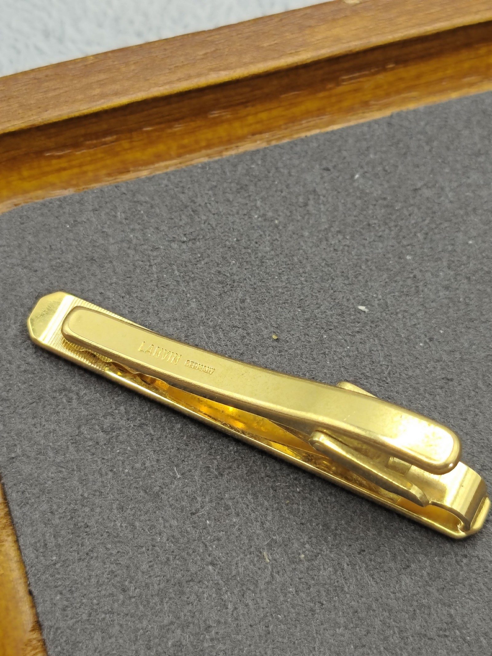 Lanvin Gold & Black Tie Clip and Cufflinks Set image 5