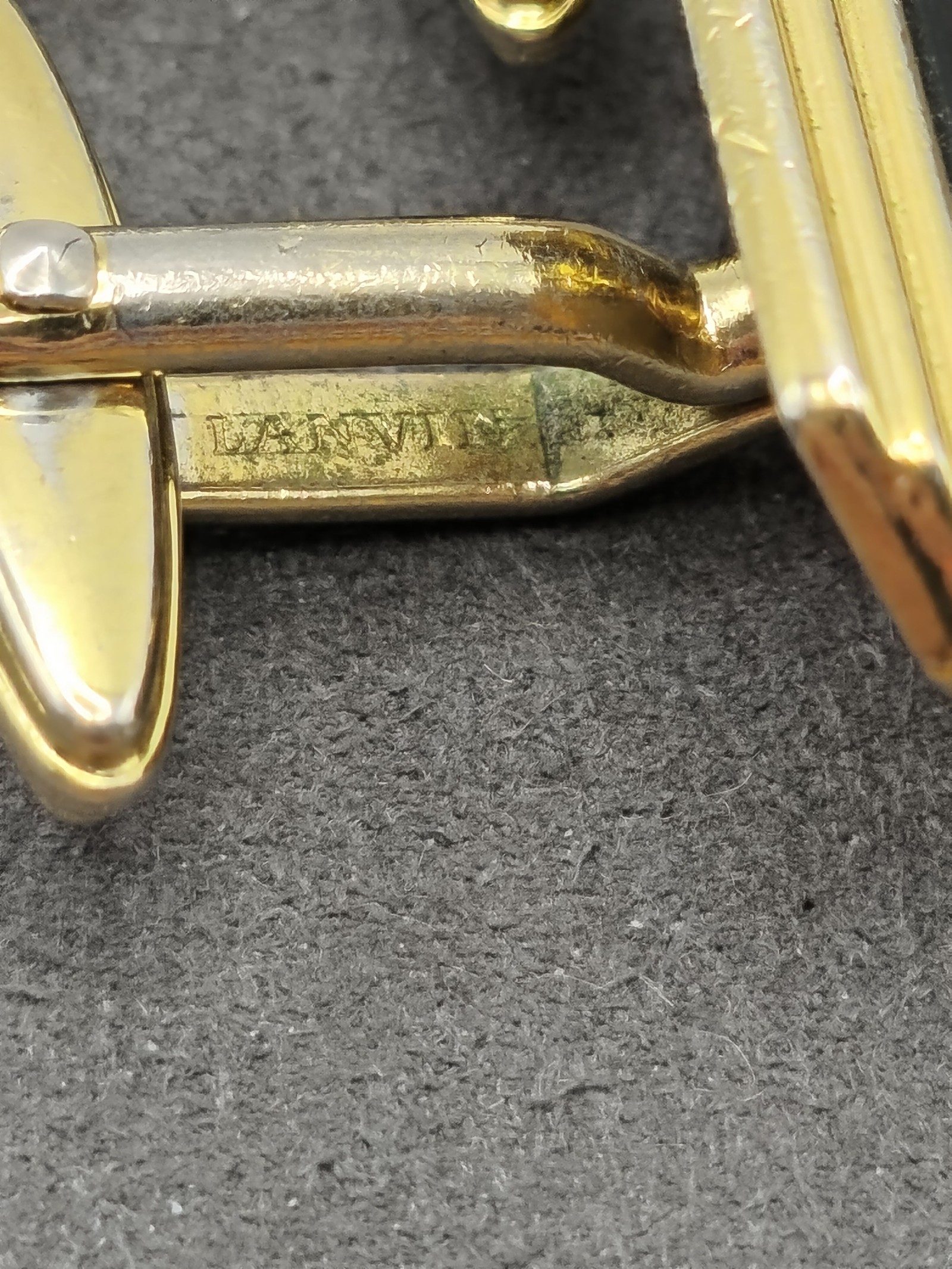 Lanvin Gold & Black Tie Clip and Cufflinks Set image 10