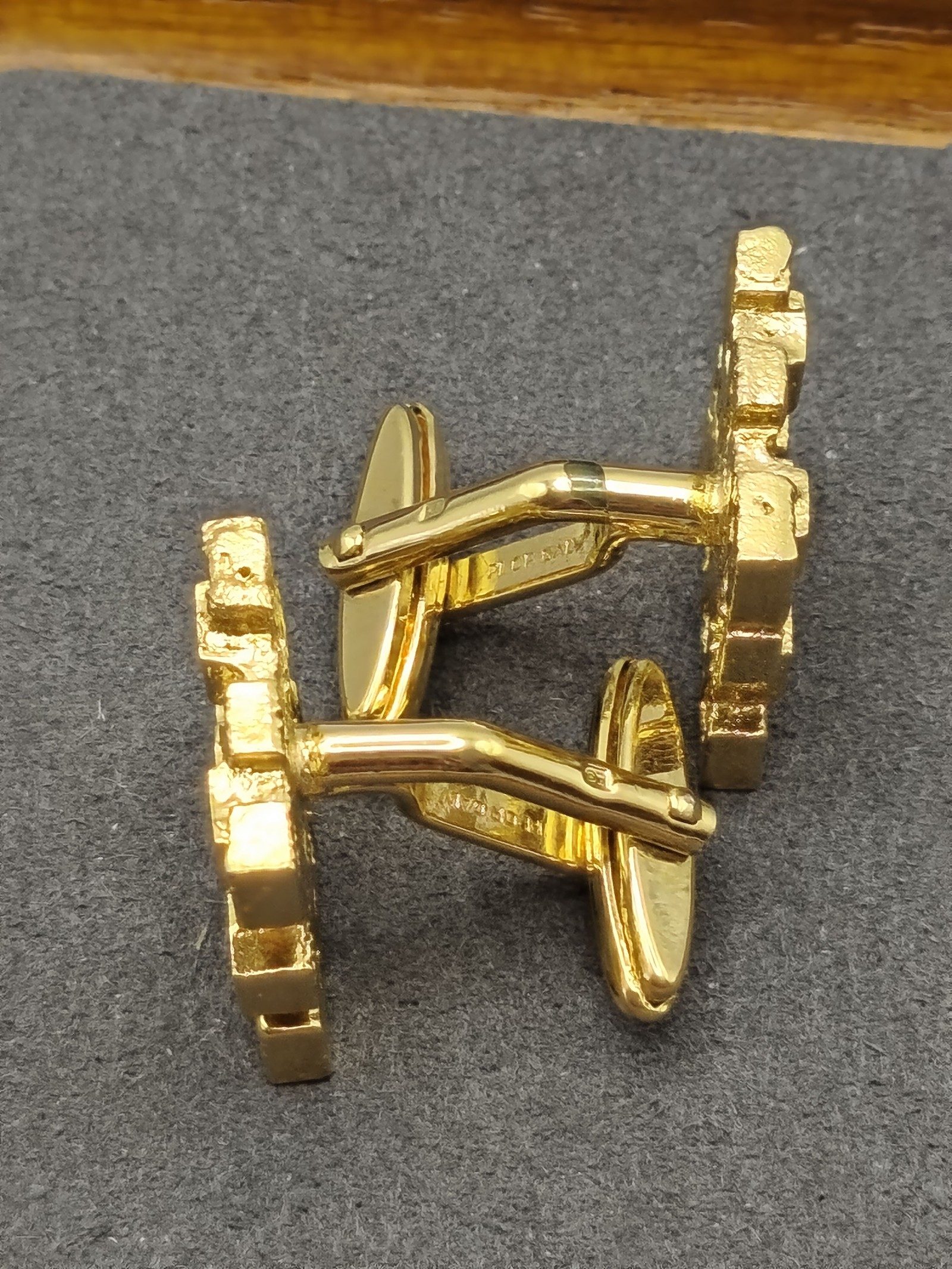 Lanvin Gold Tone Geometric Cufflinks image 6