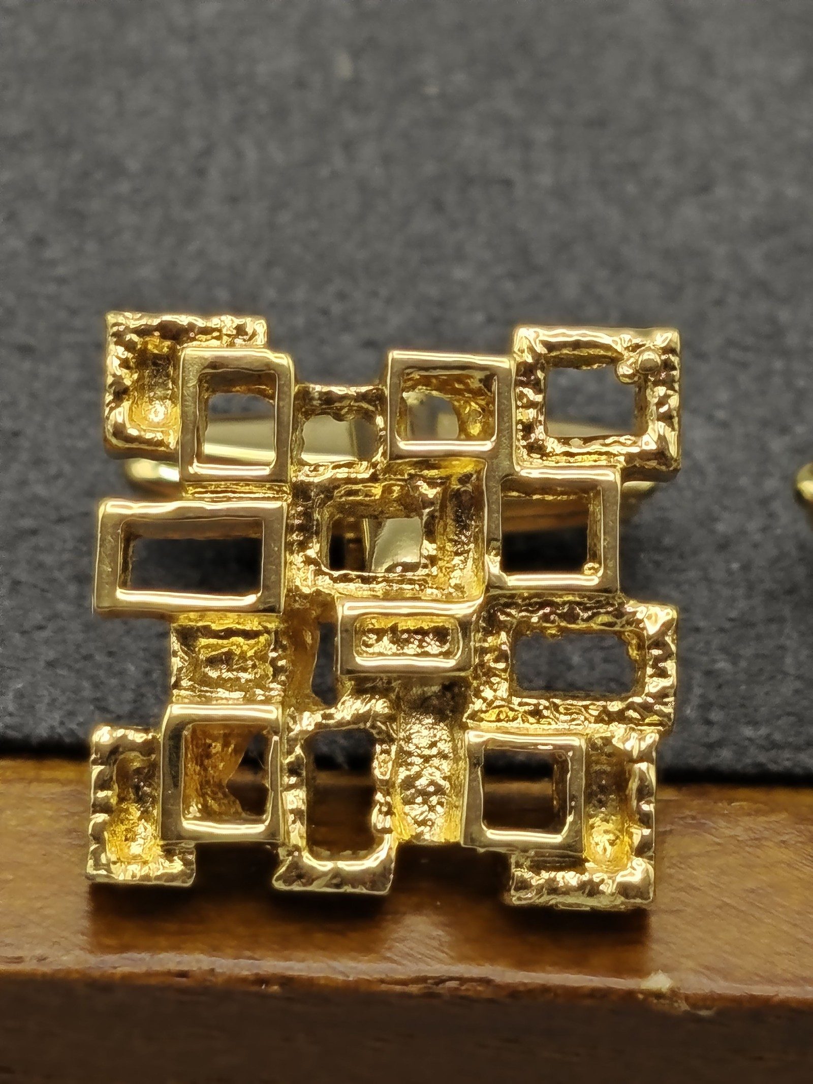 Lanvin Gold Tone Geometric Cufflinks image 7