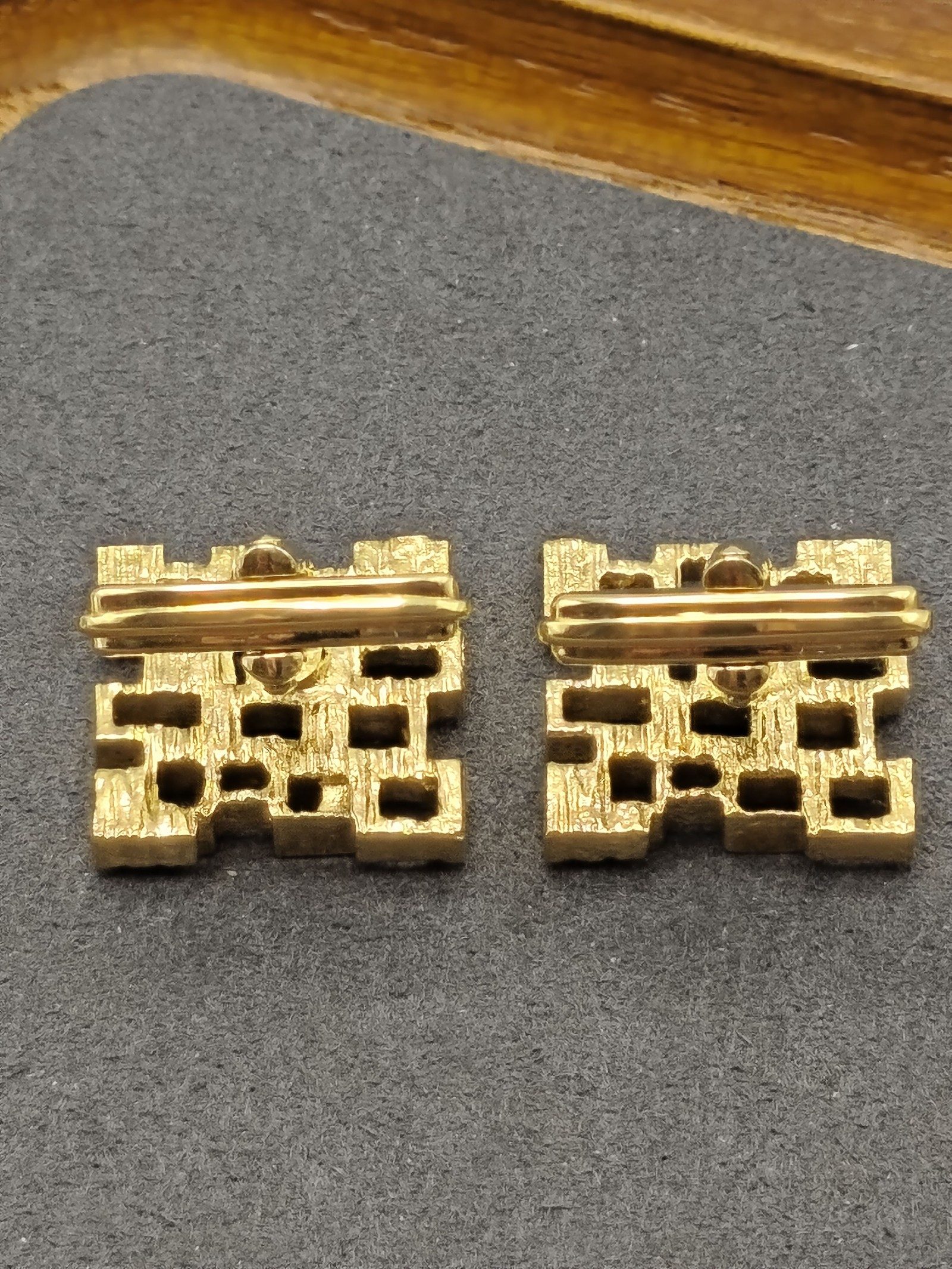 Lanvin Gold Tone Geometric Cufflinks image 8