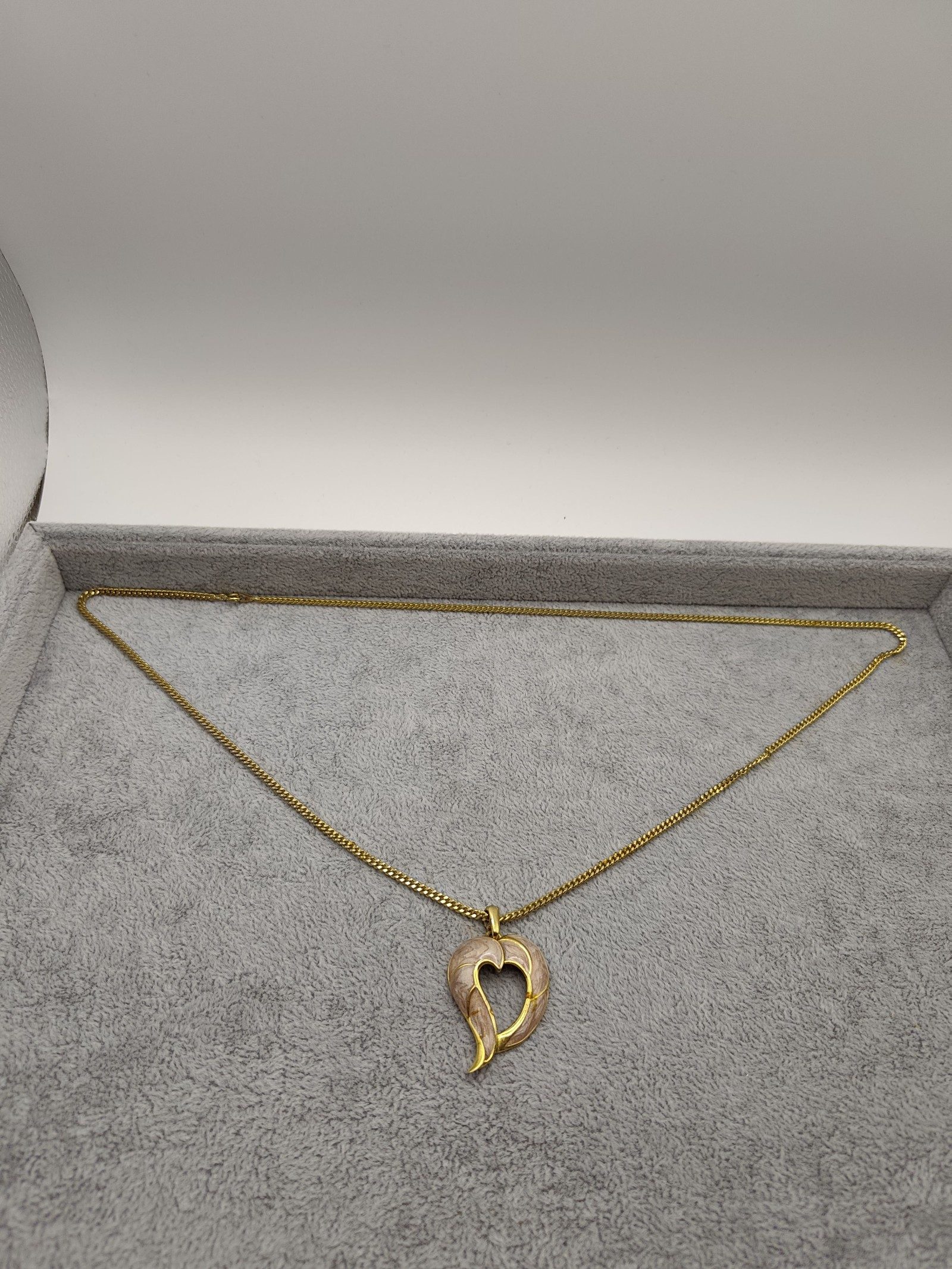 C'est Bien Gold & Beige Heart Pendant Necklace image 3