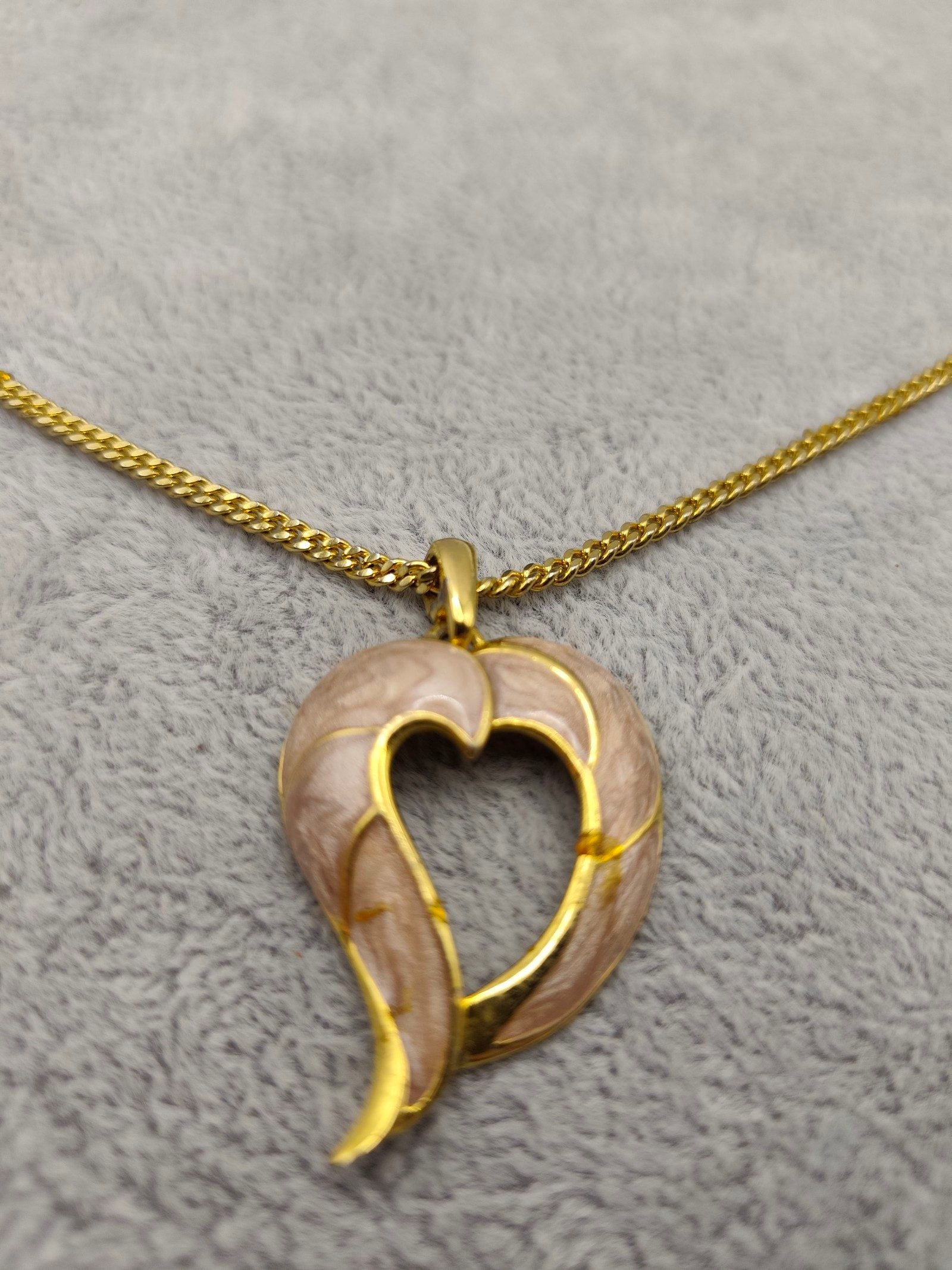 C'est Bien Gold & Beige Heart Pendant Necklace image 4