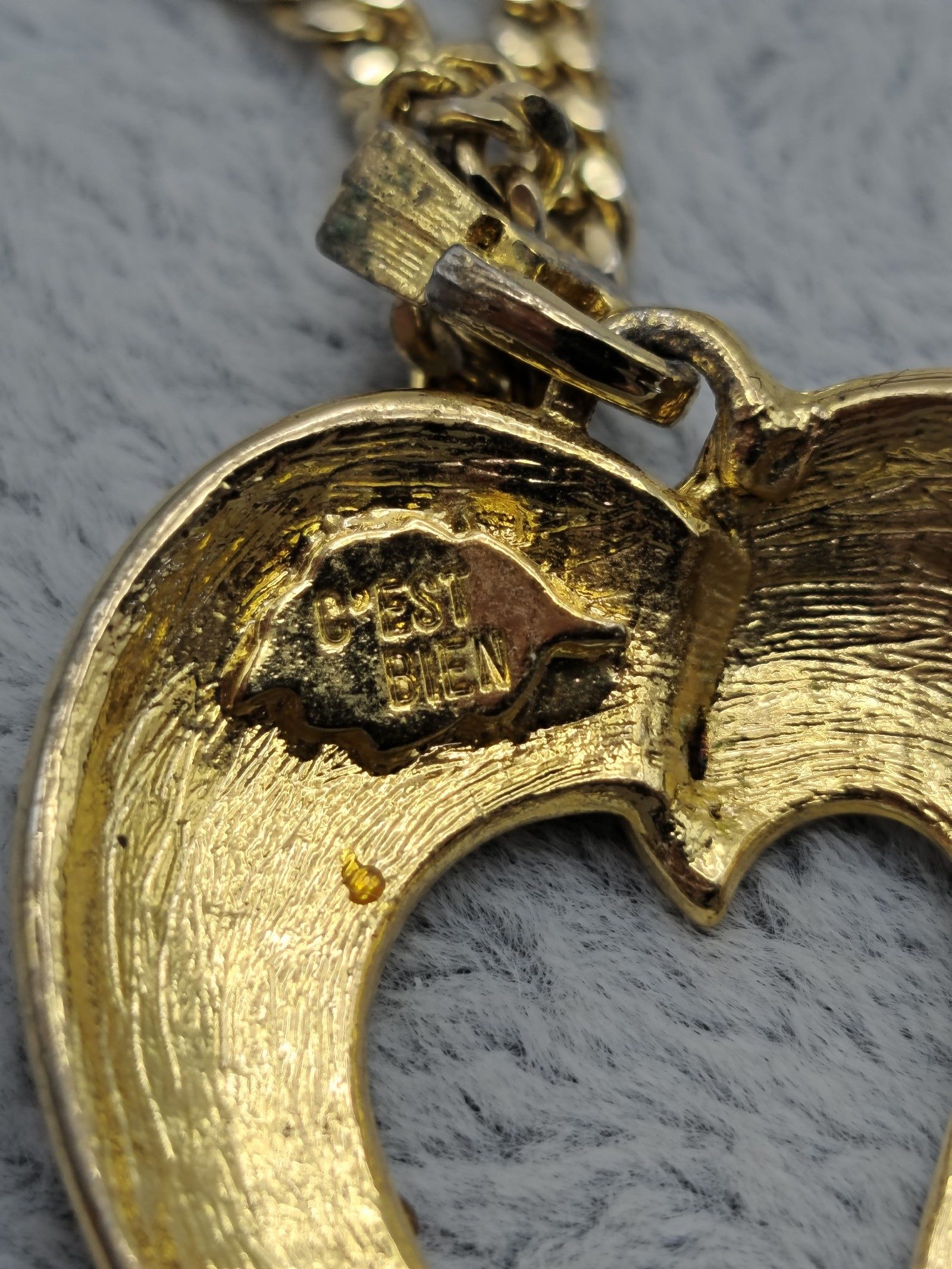 C'est Bien Gold & Beige Heart Pendant Necklace image 6