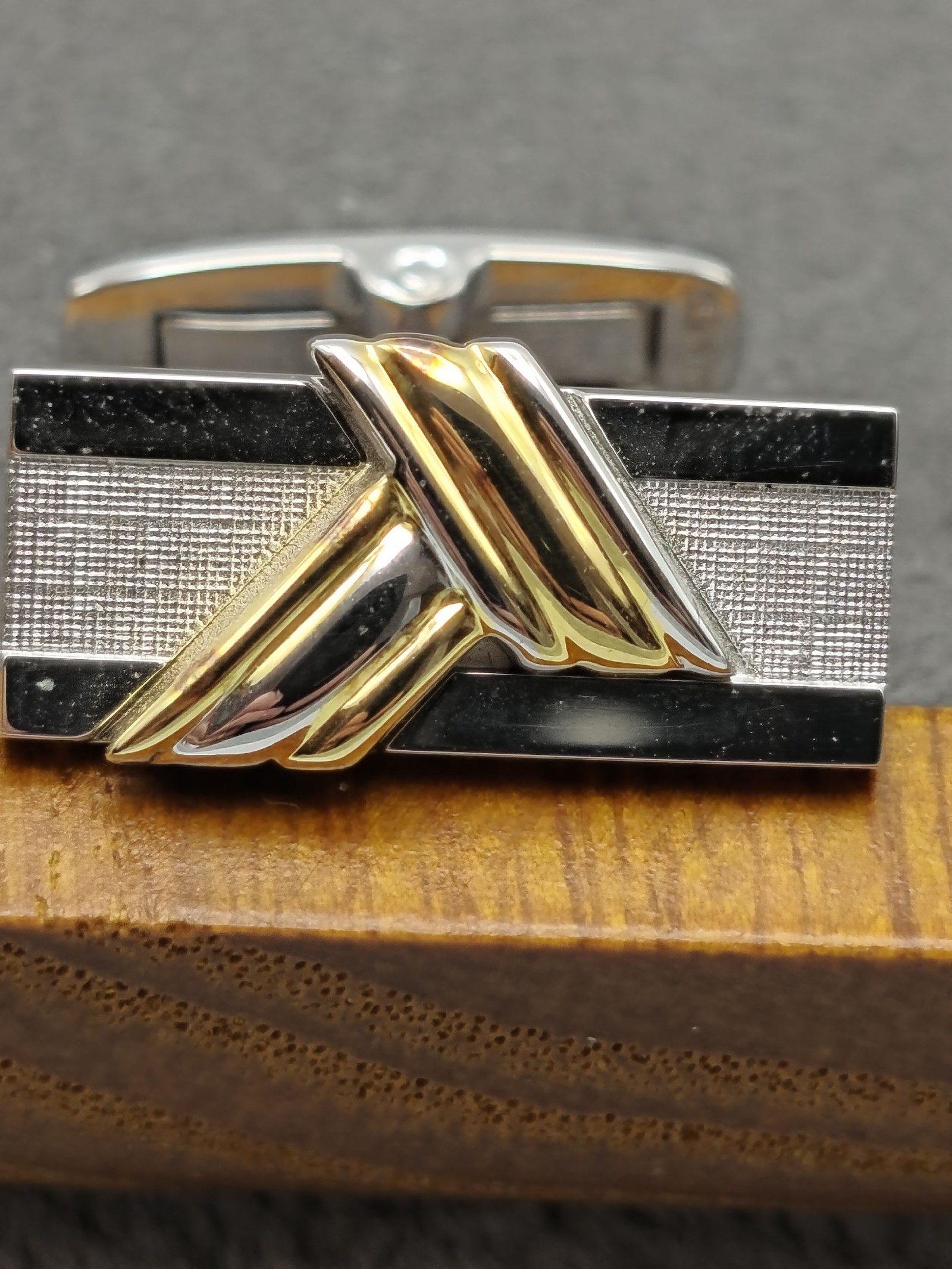 Yves Saint Laurent Silver & Gold Cufflinks in Box 925 silver image 6