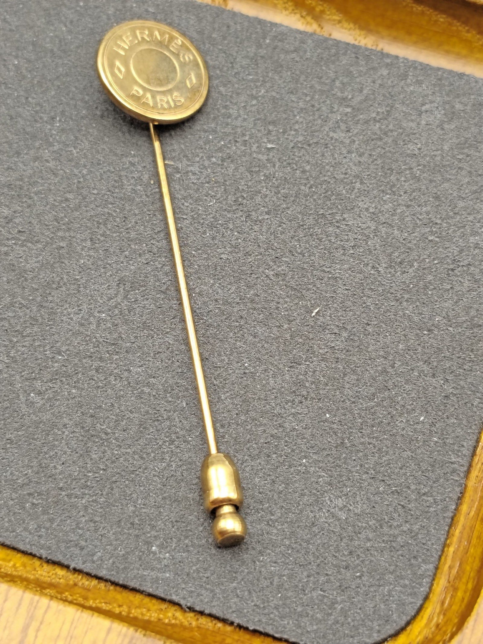 Hermès Paris Gold Tone Stick Pin Brooch image 3