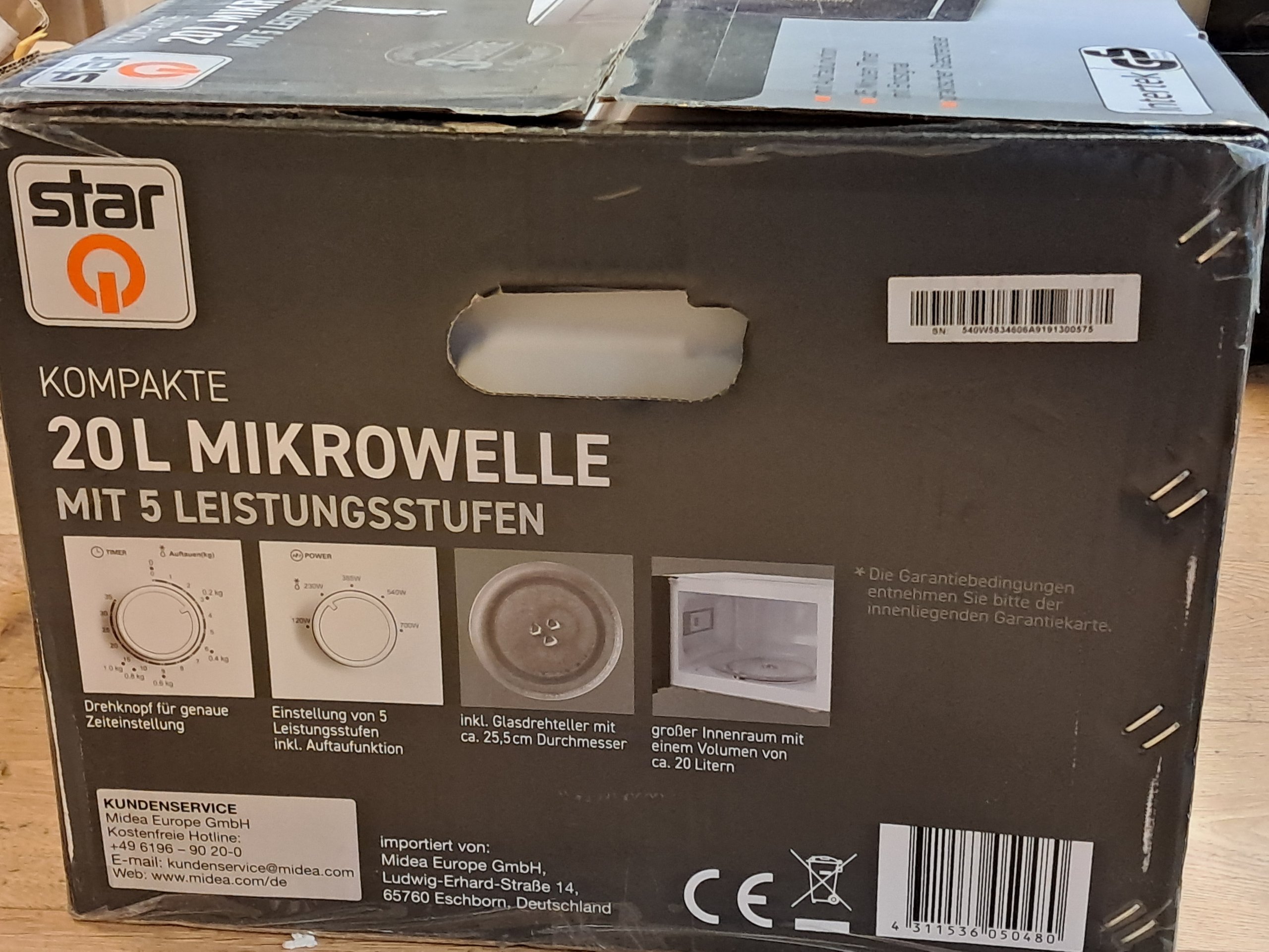 Star / Midea Compacte Magnetron 20L – 700W – Wit (Nieuw in doos) image 2