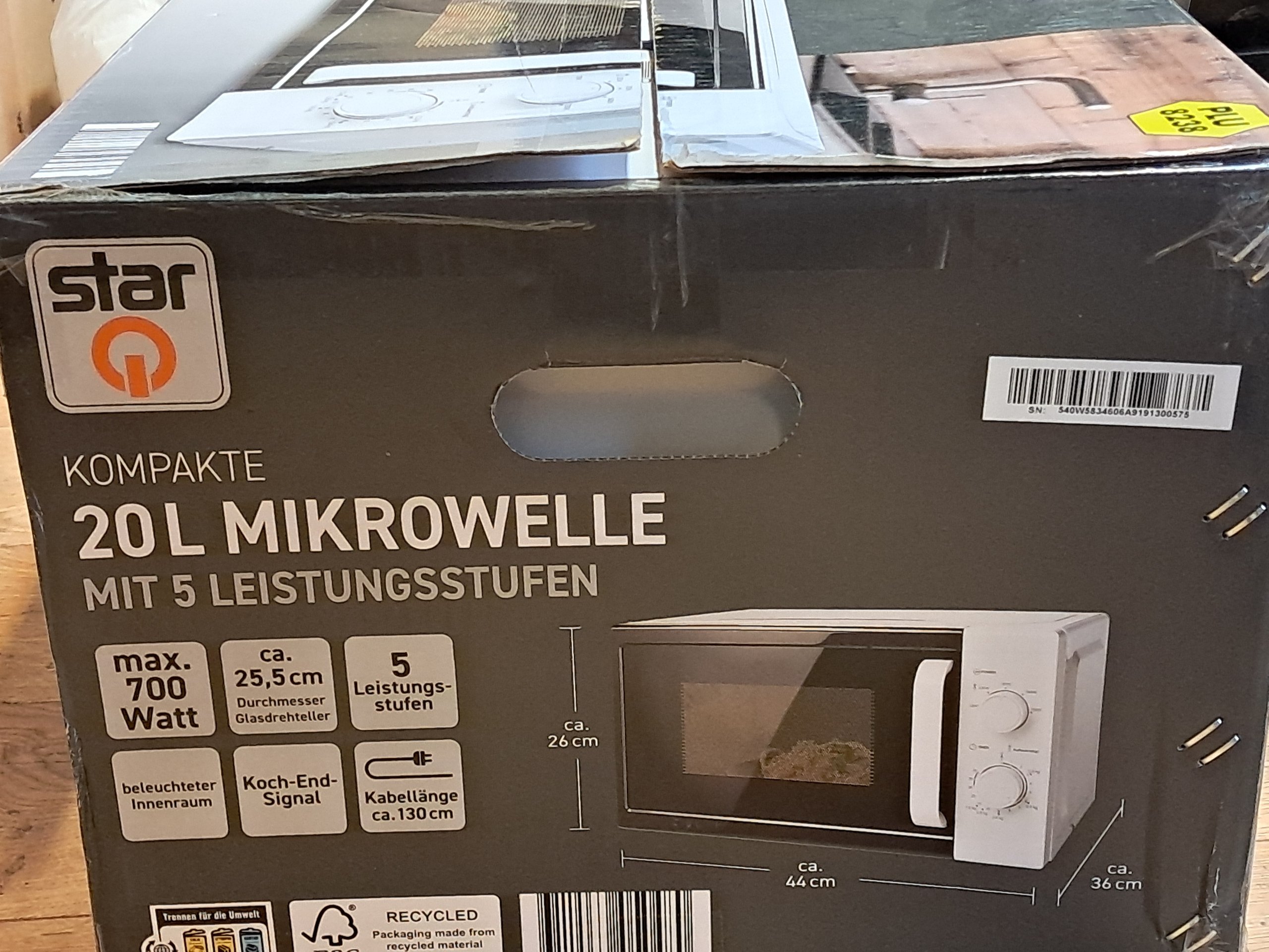 Star / Midea Compacte Magnetron 20L – 700W – Wit (Nieuw in doos) image 3